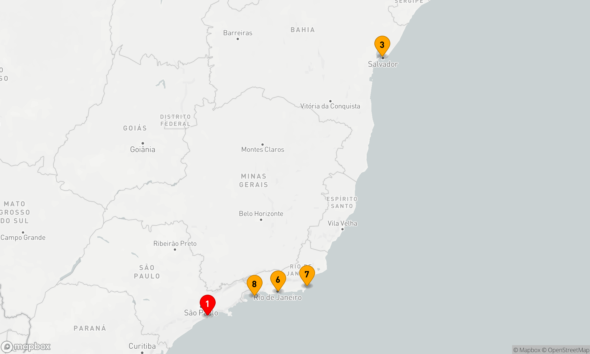 Route 8 Nächte - Entdeckung der Küstenschätze Brasiliens