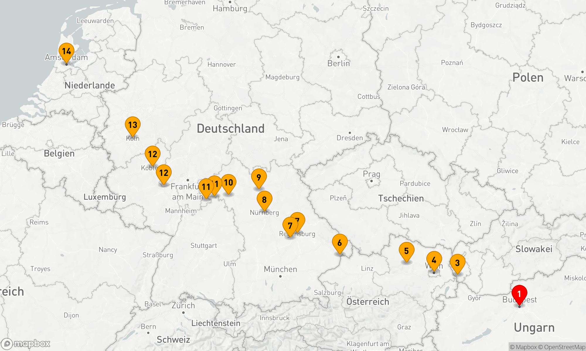 Route 14 Nächte - Weihnachtsmärkte in Europa