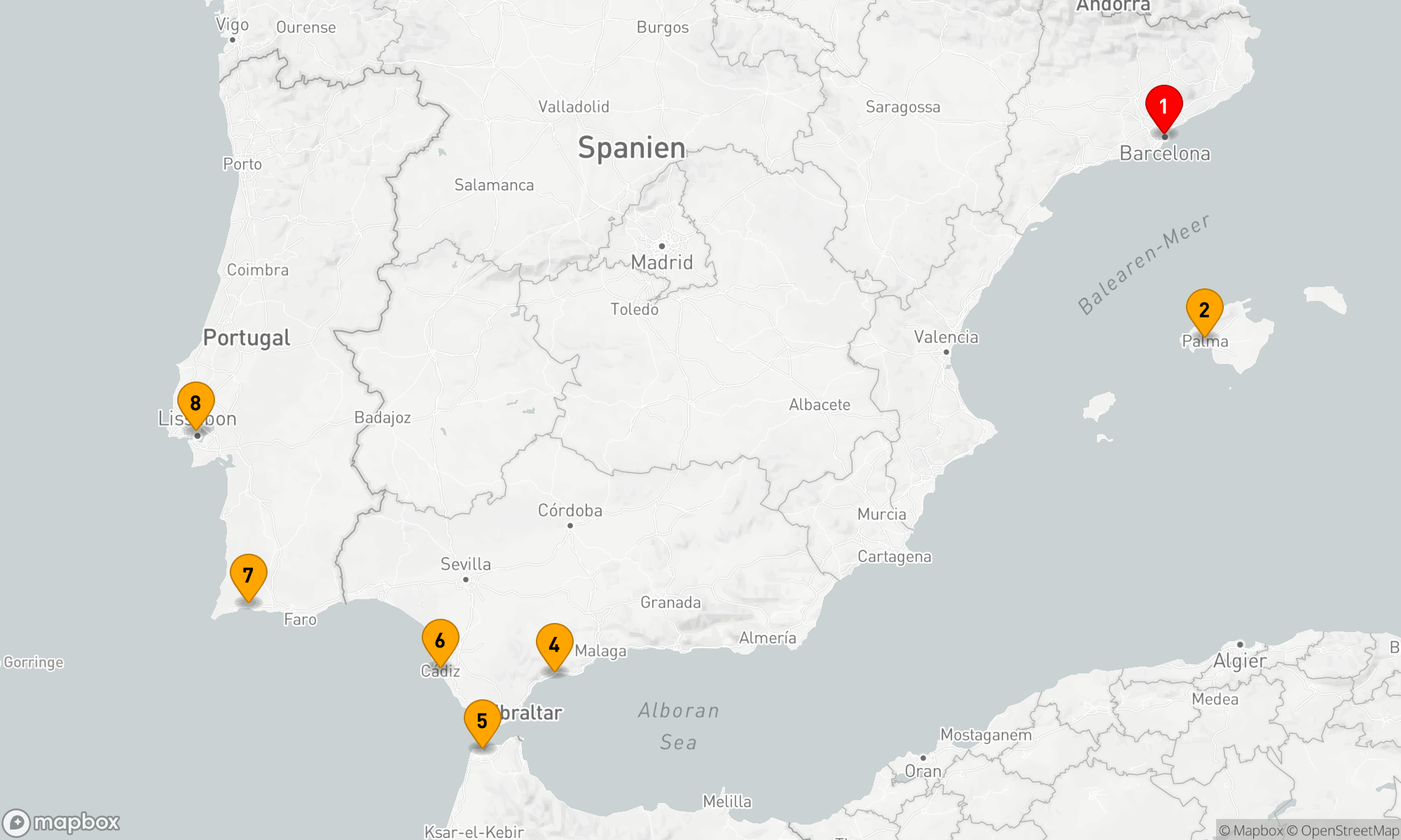 Route 7 Nächte - Entdeckungsreise zwischen Mittelmeer und Atlantik