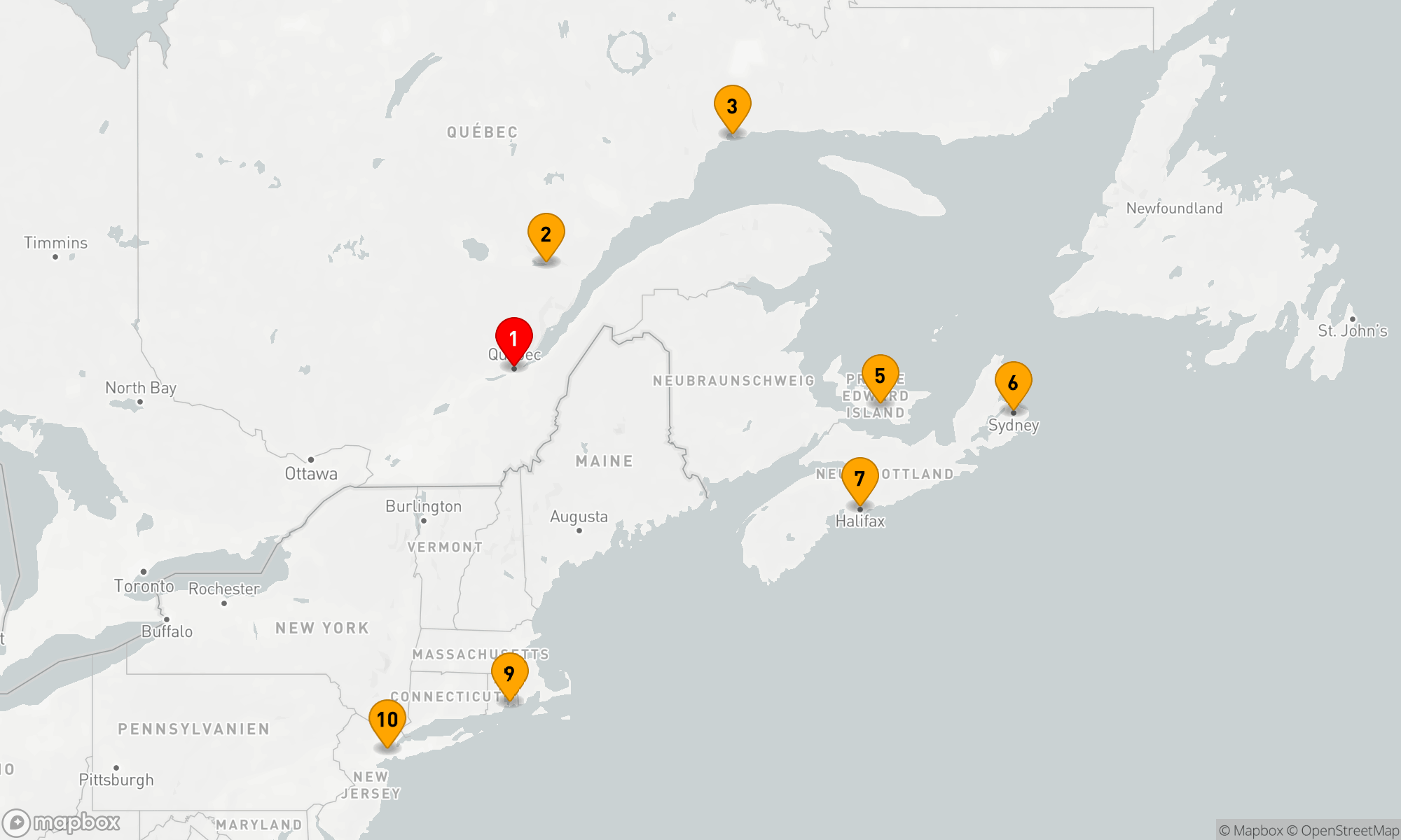 Route 9 Nächte - Entdeckung der Atlantikmetropolen