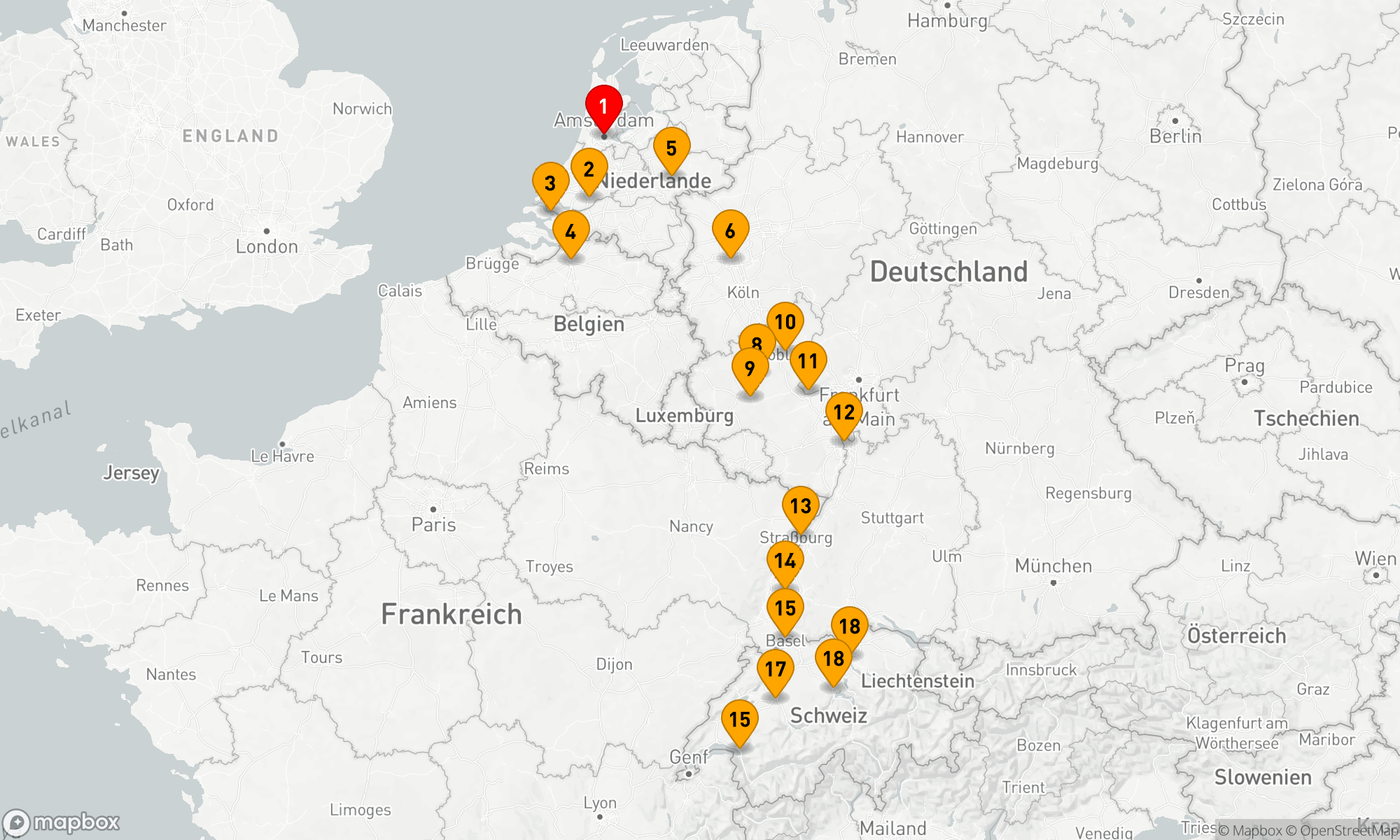 Route 18 Nächte - Romantischer Rhein & Mosel mit der Schweiz
