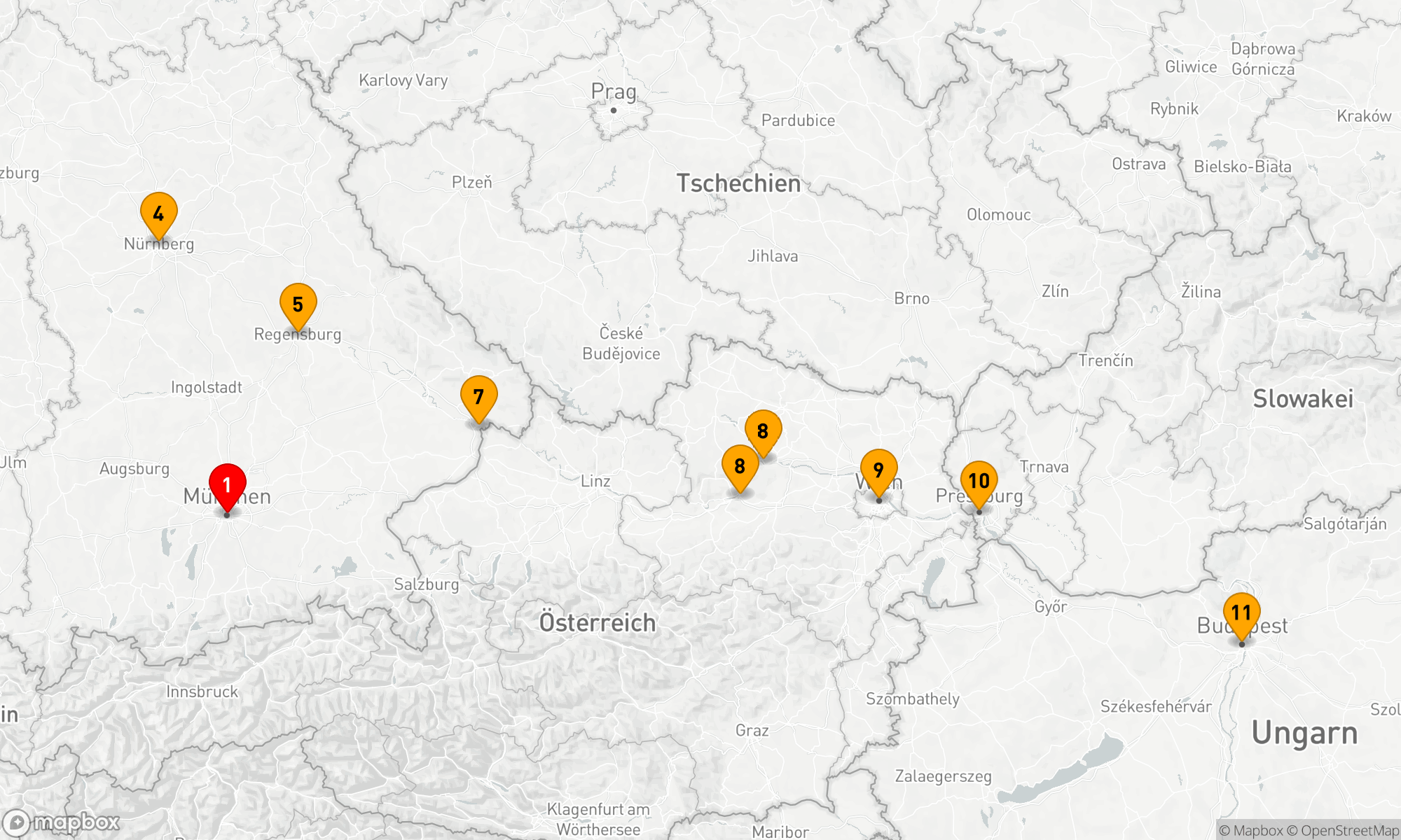 Route 11 Nächte - Juwelen der Donau mit Best of Bavaria