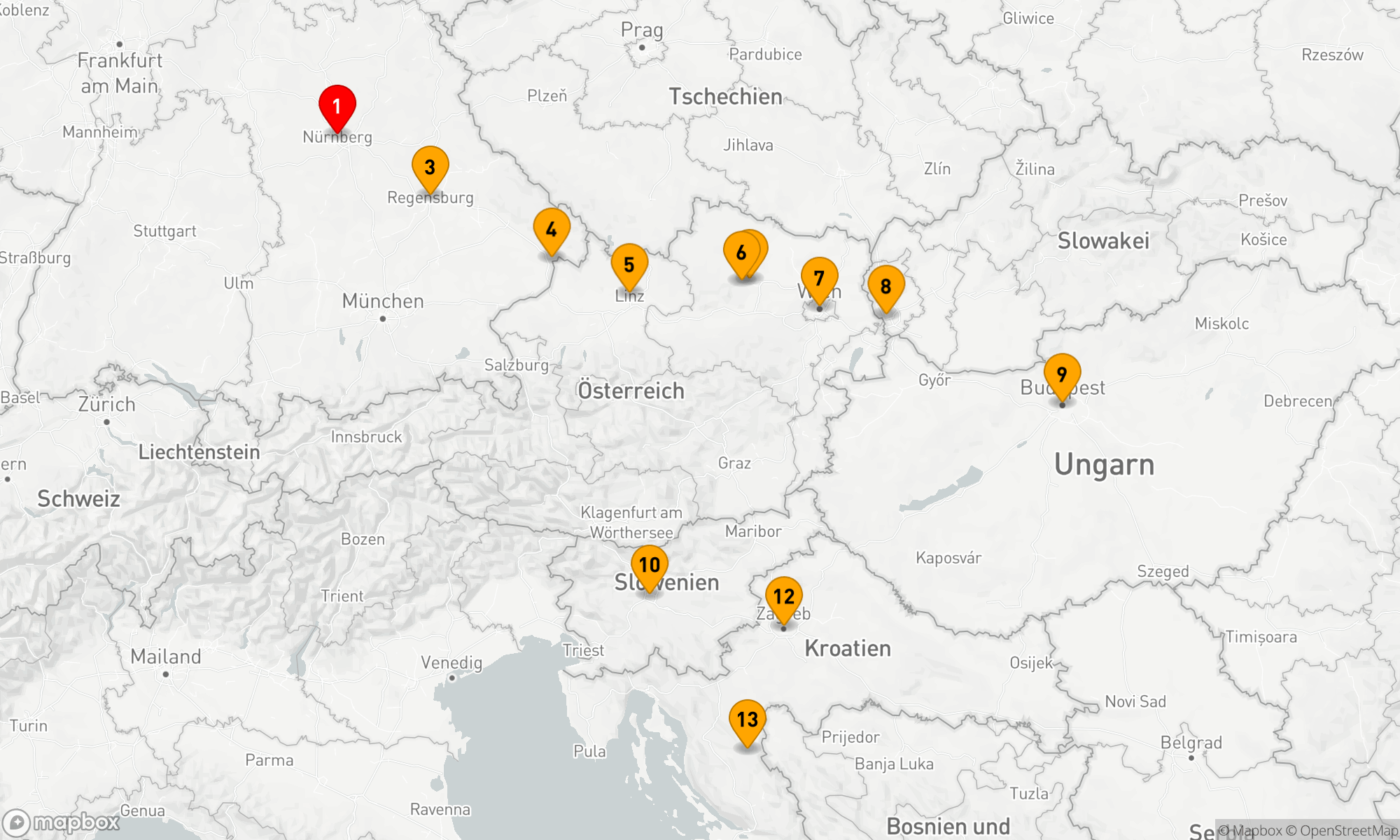 Route 13 Nächte - Donau im Detail mit Ljubljana & Zagreb