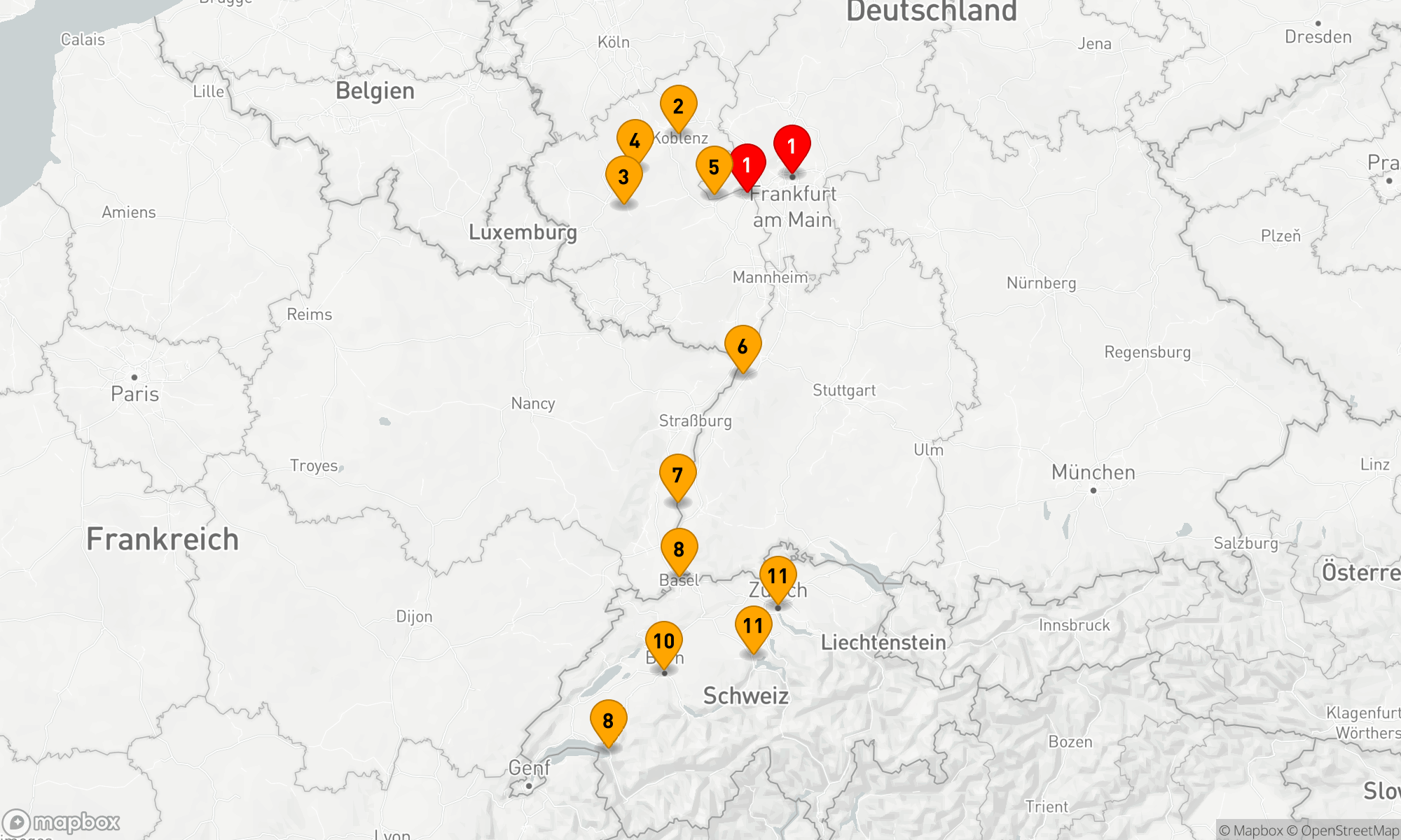 Route 11 Nächte - Charmante Schlösser & Weinberge an Rhein & Mosel mit der Schweiz