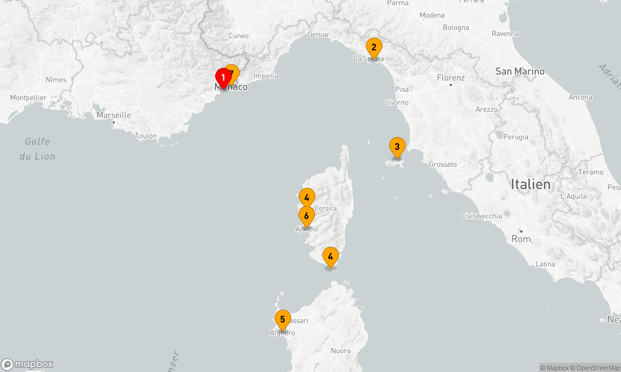 Route 7 Nächte - Ligurisches See