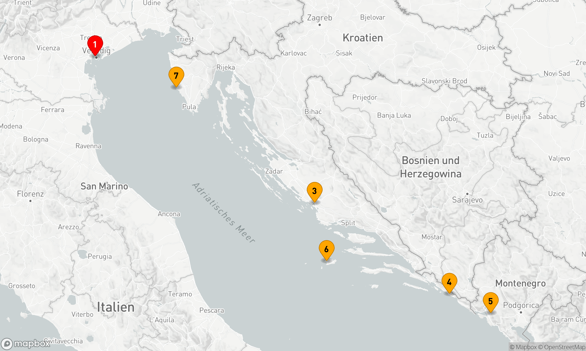 Route 7 Nächte - Kroatien und Montenegro