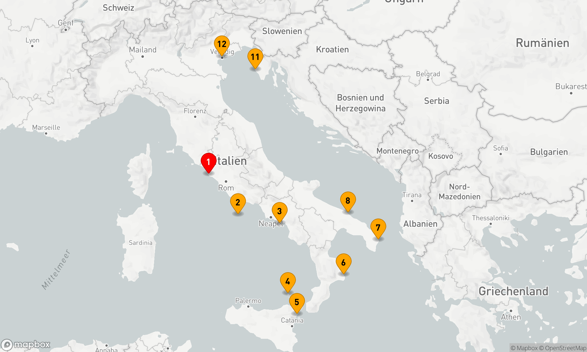Route 11 Nächte - Italien,  Montenegro und Kroatien