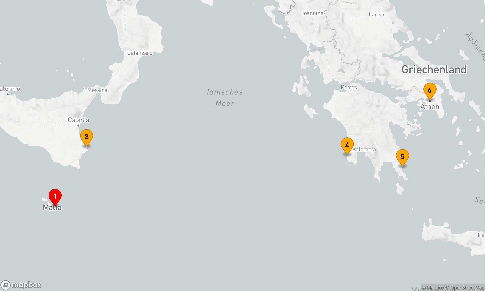 Route 5 Nächte - Sizilien und Griechenland