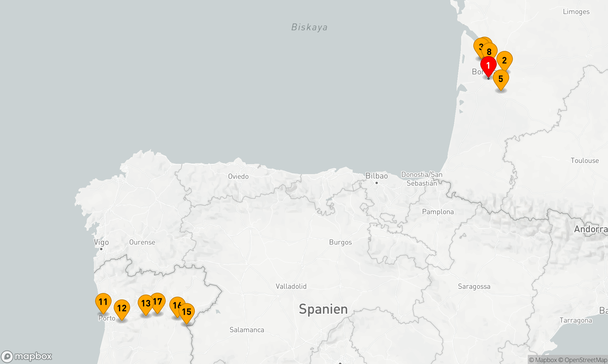 Route 20 Nächte - Wunderschönes Bordeaux & Unvergesslicher Douro