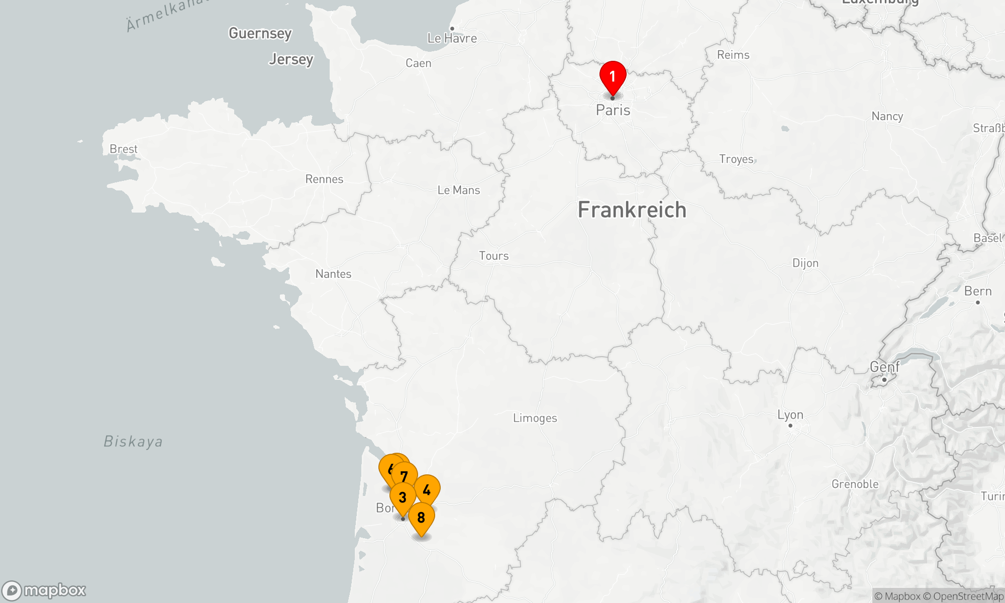 Route 9 Nächte - Bordeaux-Affäre mit Highlights in Paris