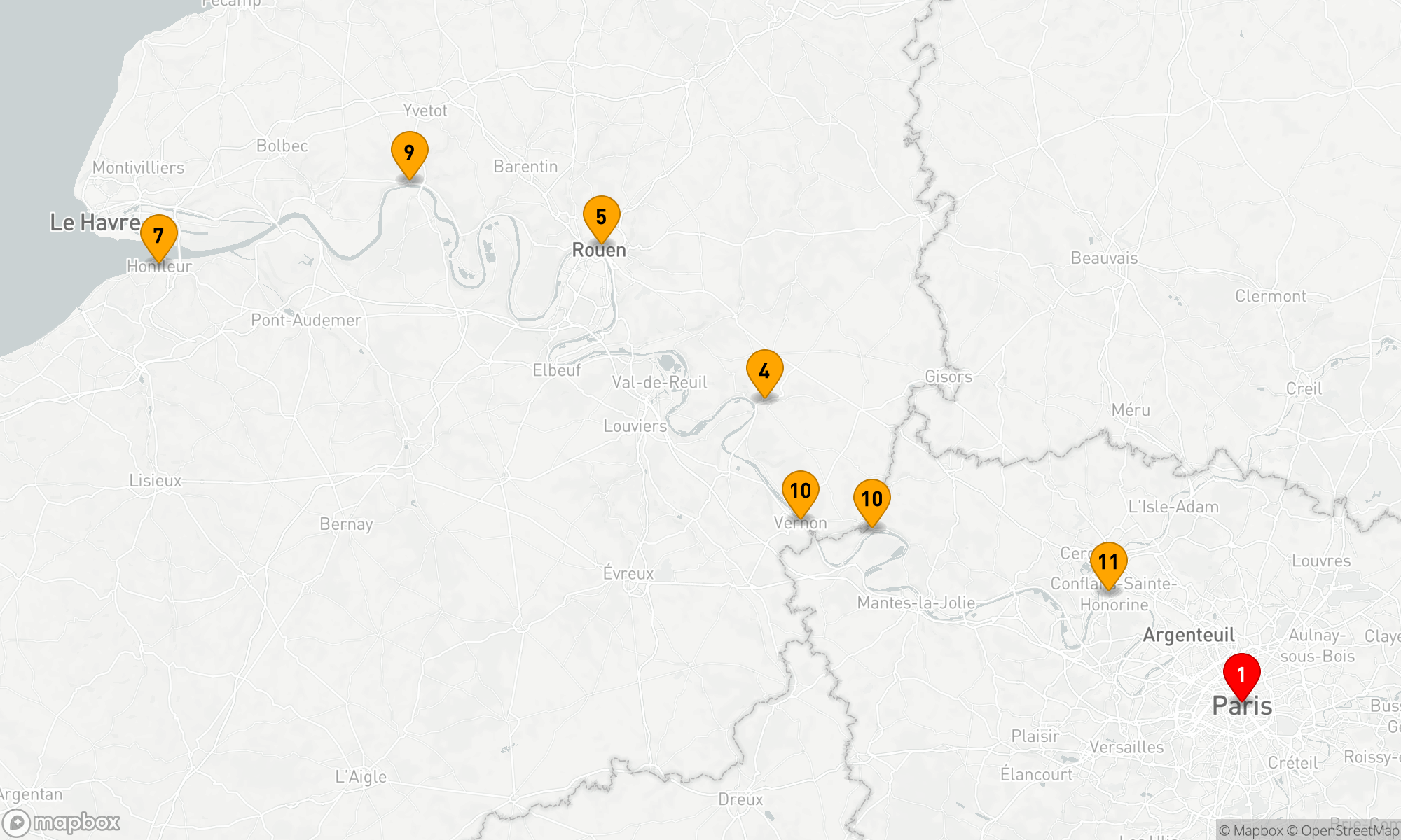 Route 12 Nächte - Normandie & Juwelen der Seine mit den Highlights von Paris