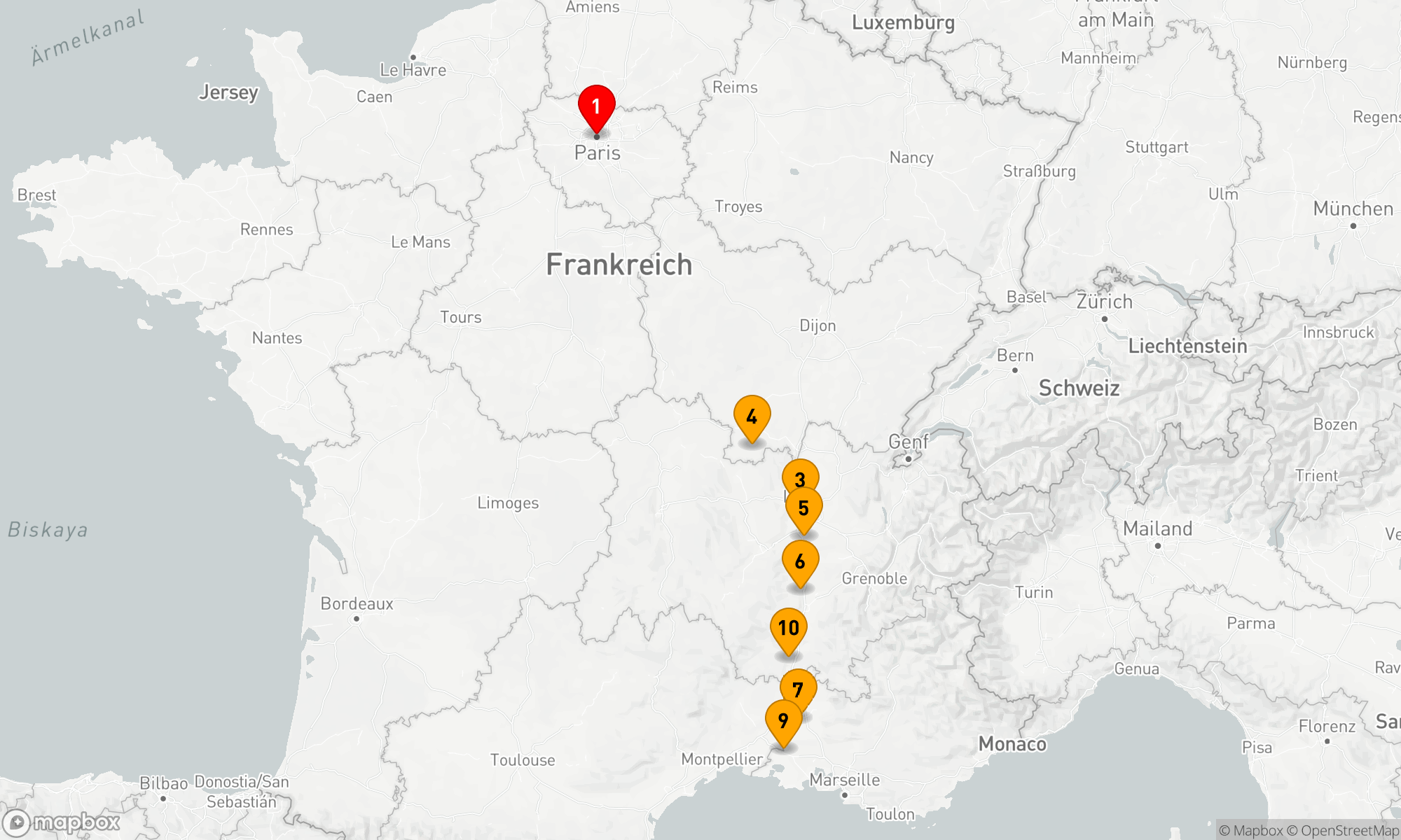 Route 12 Nächte - Südfrankreich mit den Highlights von Paris