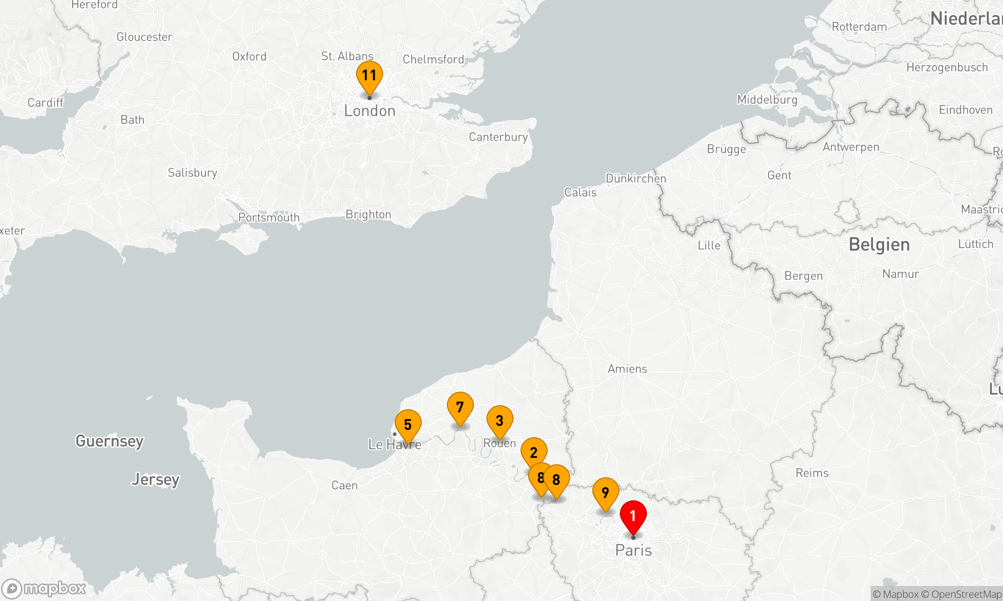Route 13 Nächte - Normandie & Edelsteine an der Seine mit London