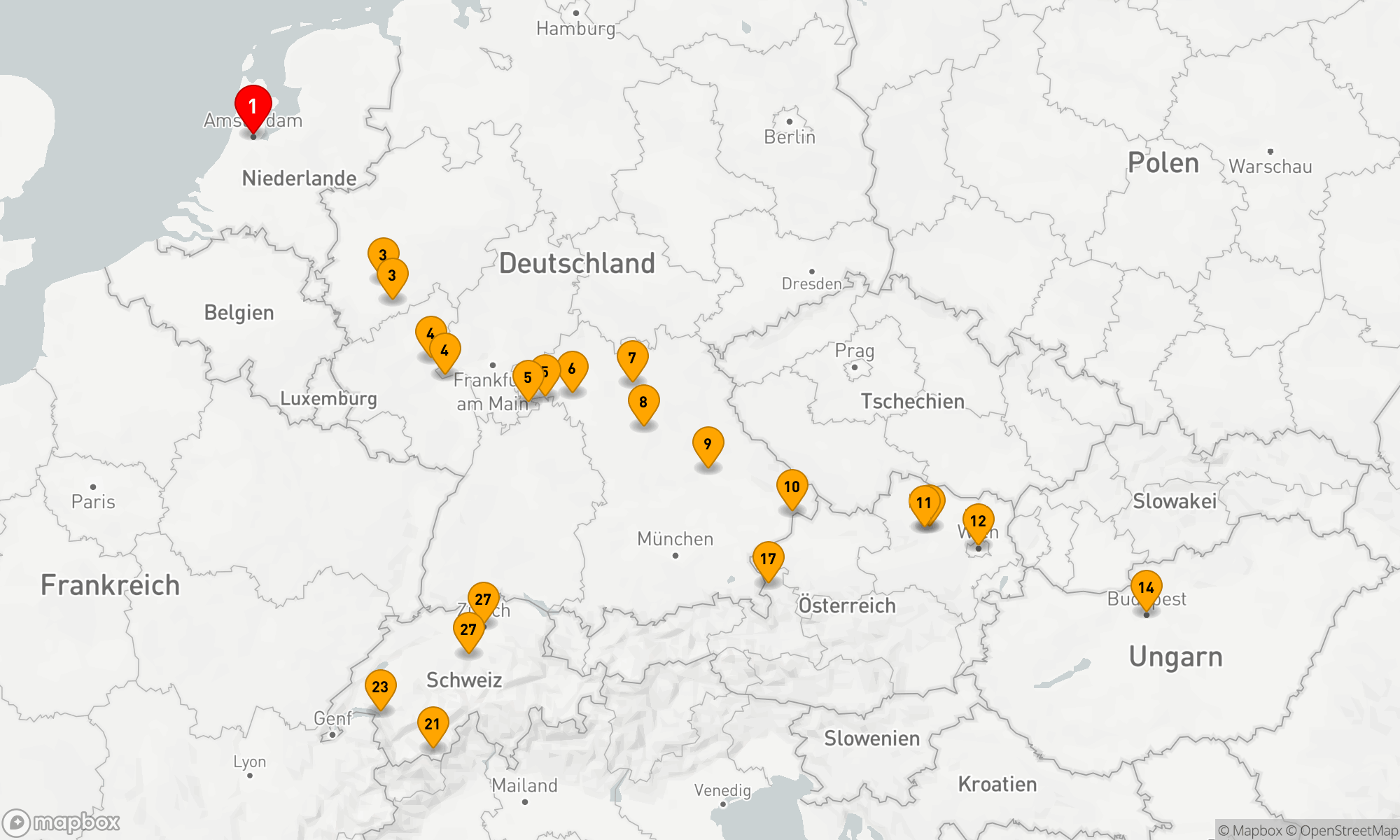Route 28 Nächte - Juwelen Europas mit Wundern der Schweiz & Österreich