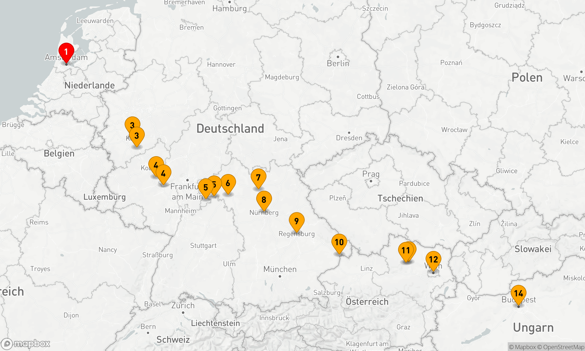 Route 14 Nächte - Juwelen von Europa