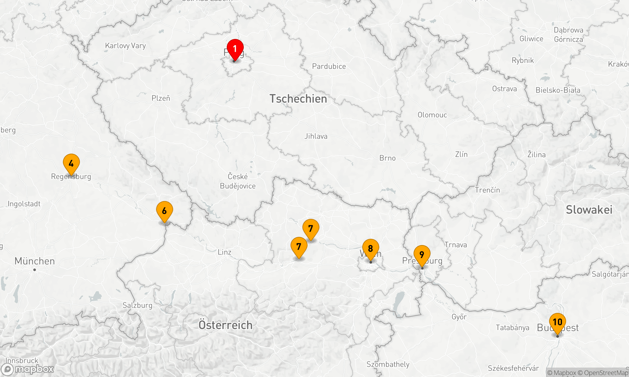Route 10 Nächte - Donau-Weihnachtsmärkte mit Prag