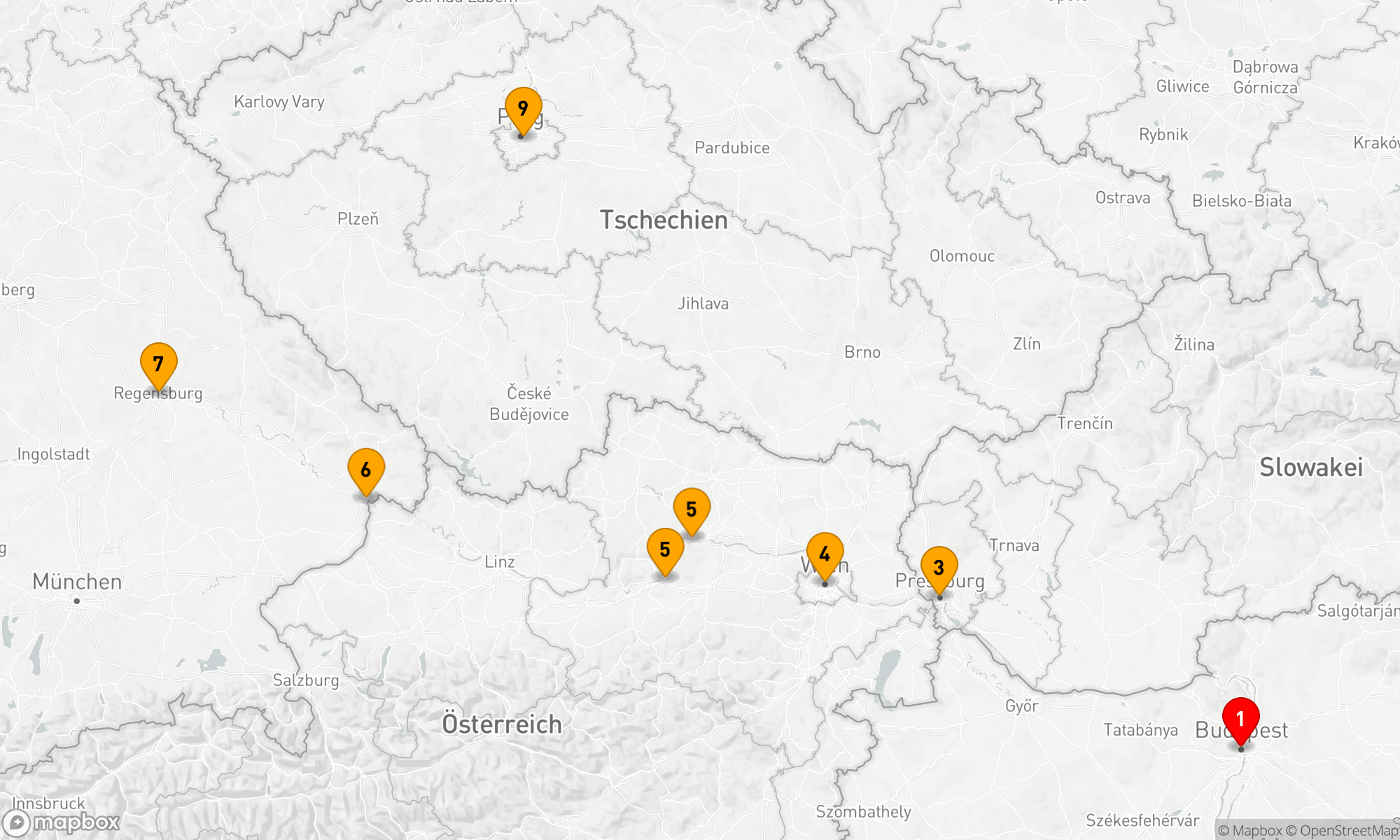 Route 10 Nächte - Donau-Weihnachtsmärkte mit Prag