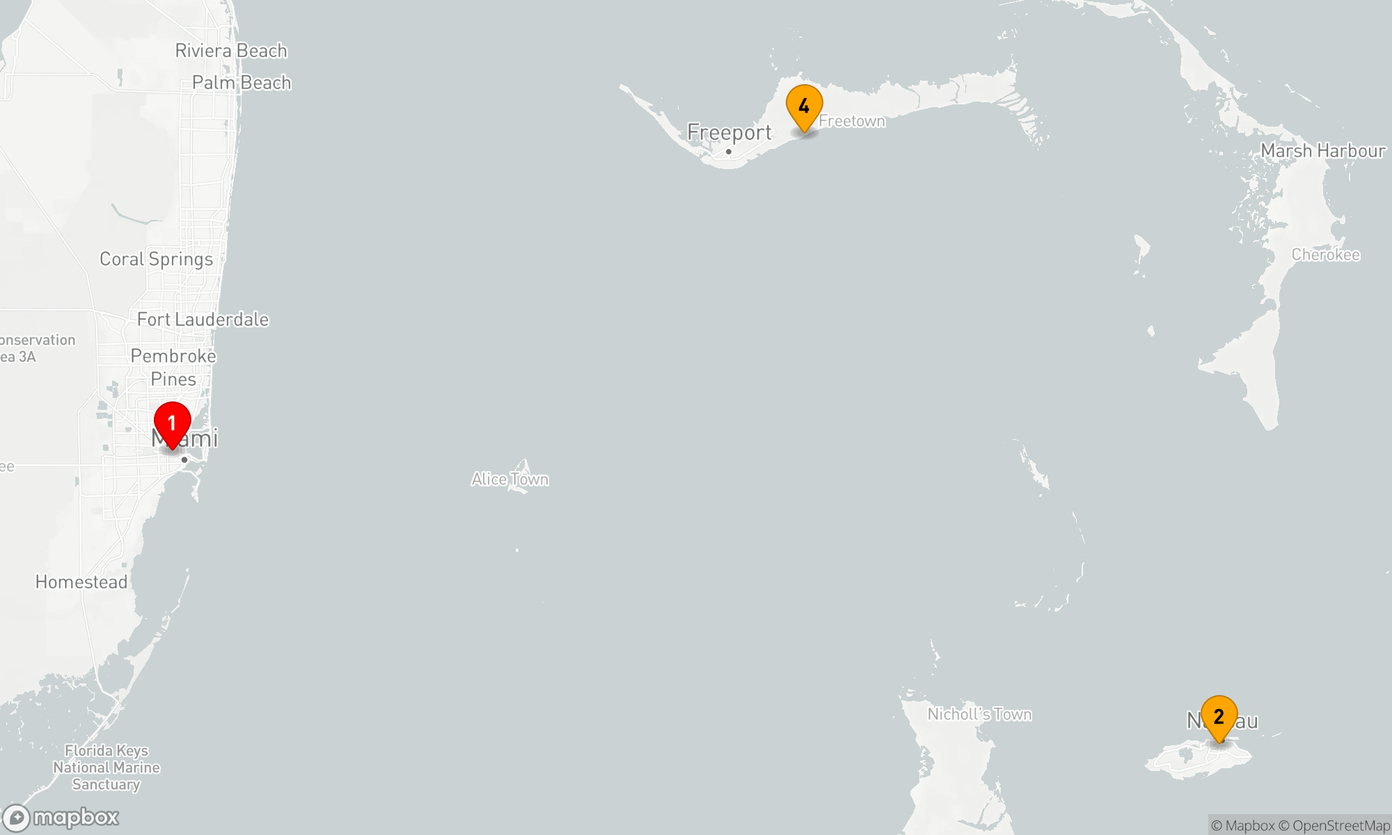 Route 4 Nächte - BAHAMAS