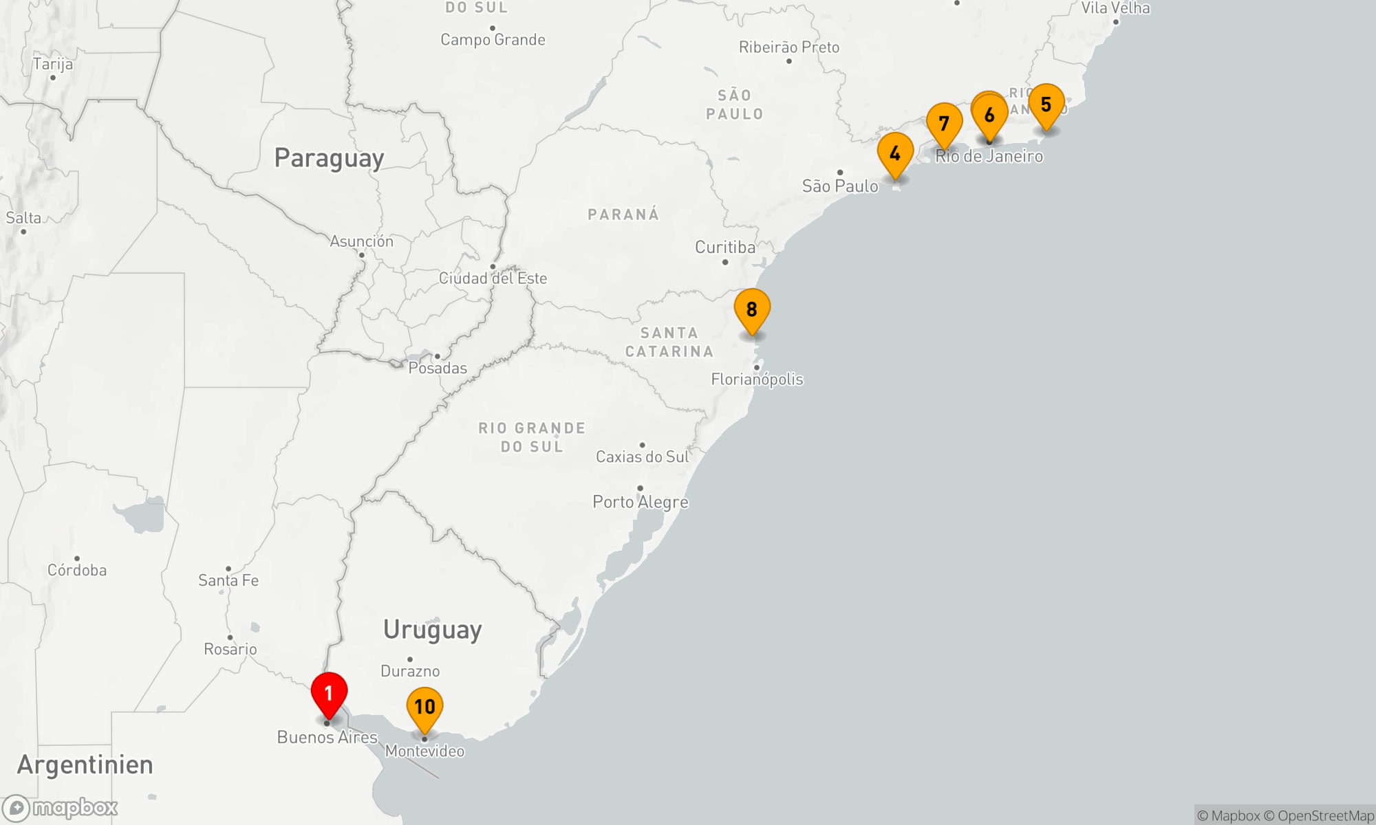 Route 10 Nächte - Südamerikanische Küstenzauberreise