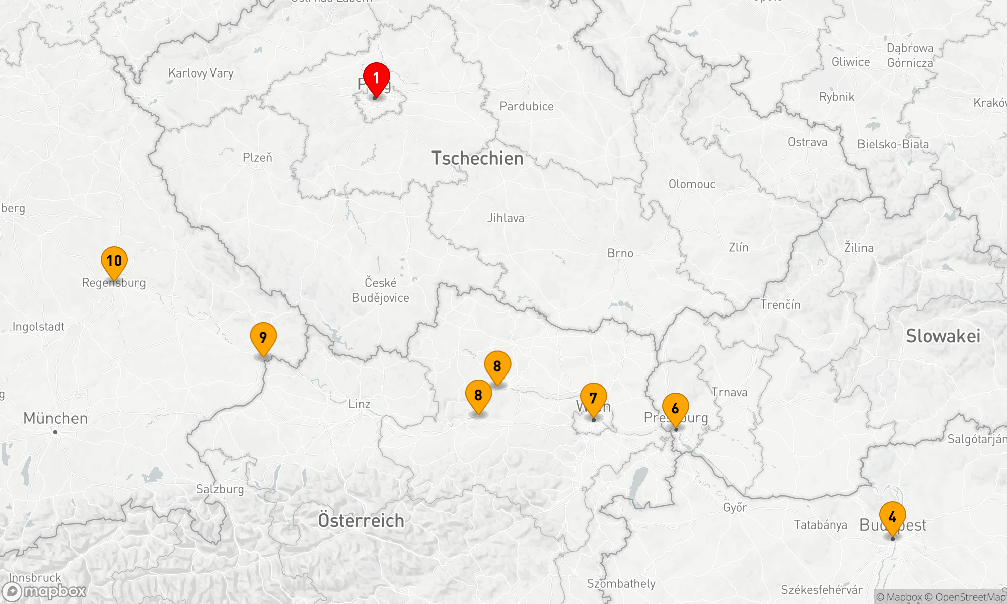 Route 10 Nächte - Donau-Weihnachtsmärkte mit Prag