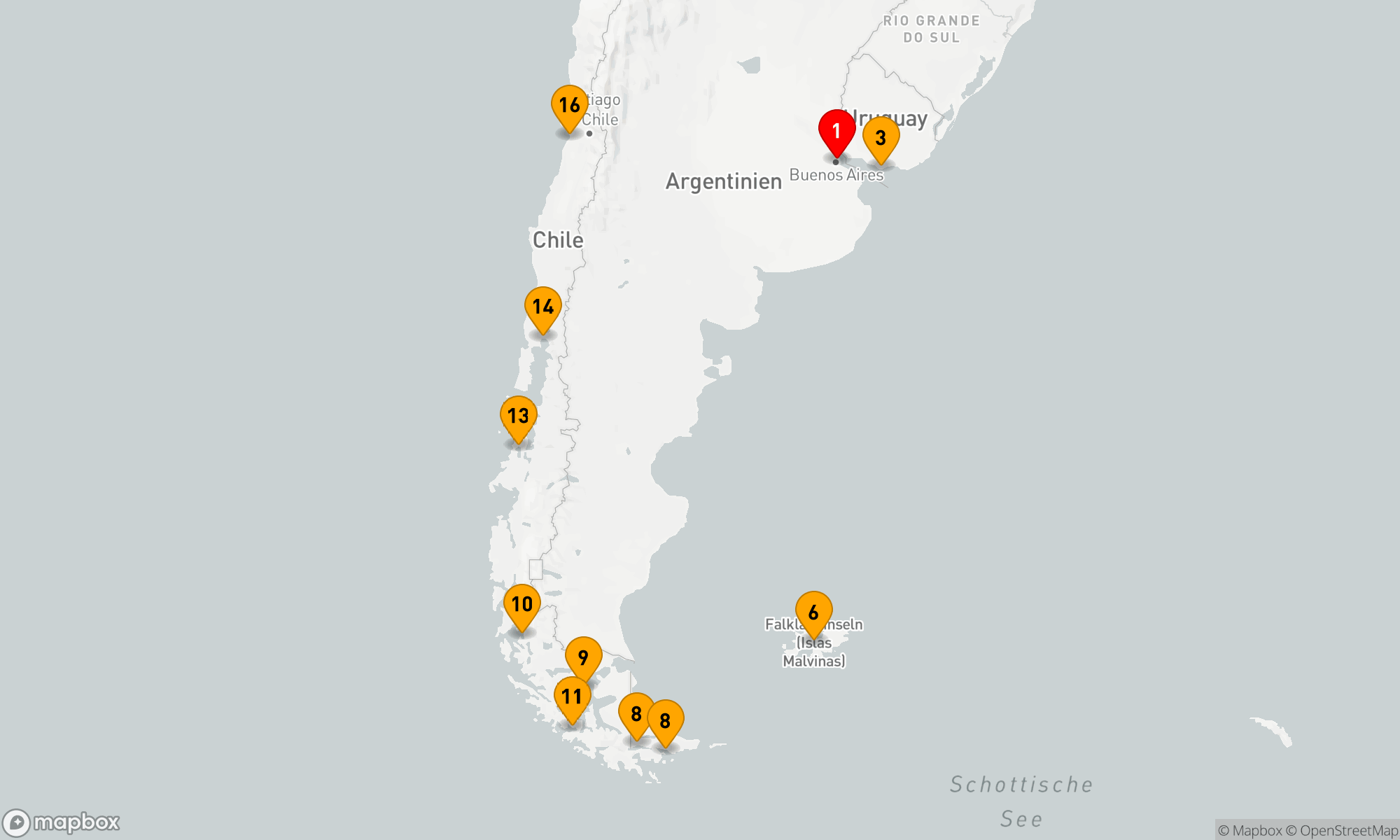 Route 15 Nächte - SÜDAMERIKANISCHE WEGE: CHILENISCHE FJORDE & GLETSCHER