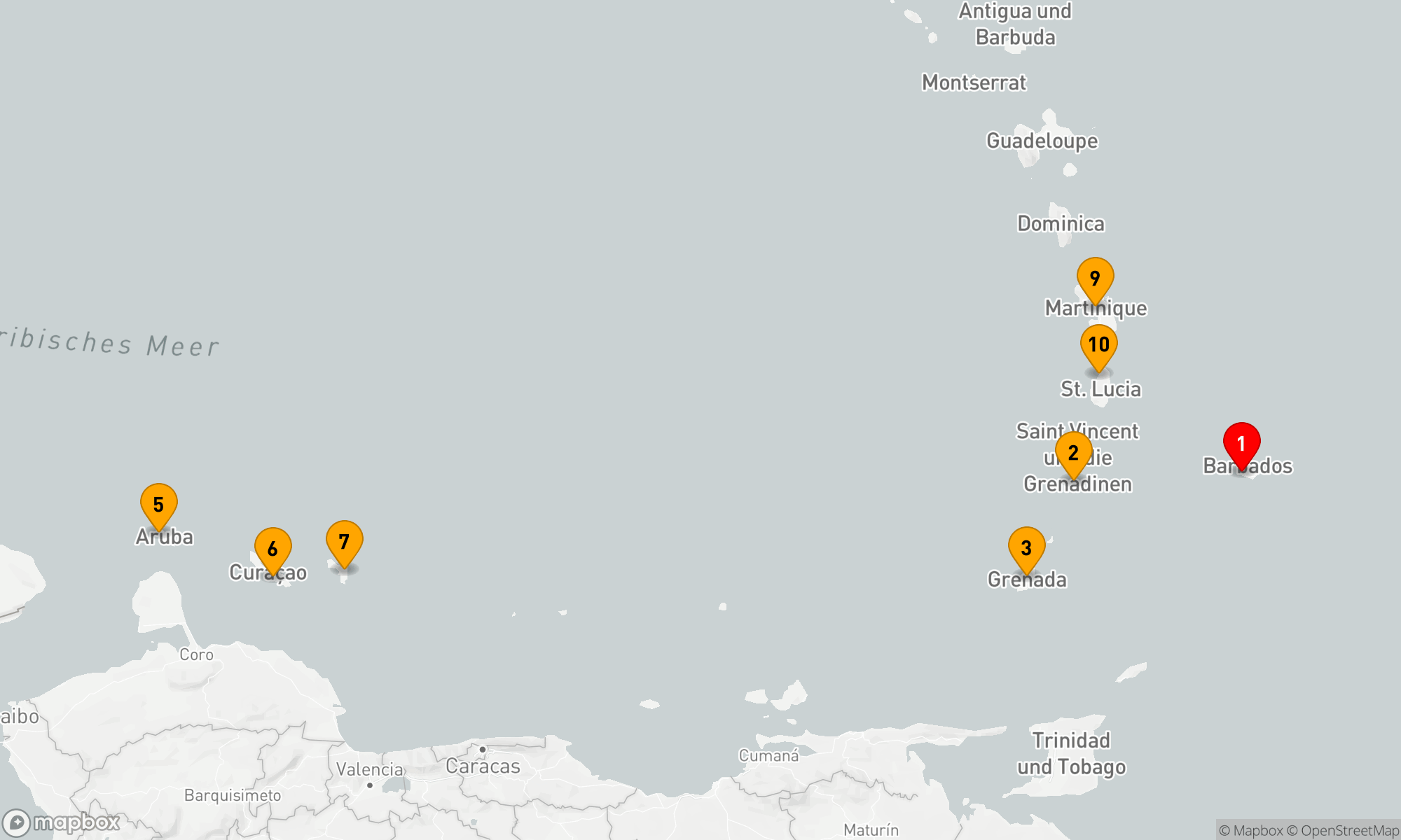 Route 10 Nächte - Karibische Schätze und Trauminseln Entdecken