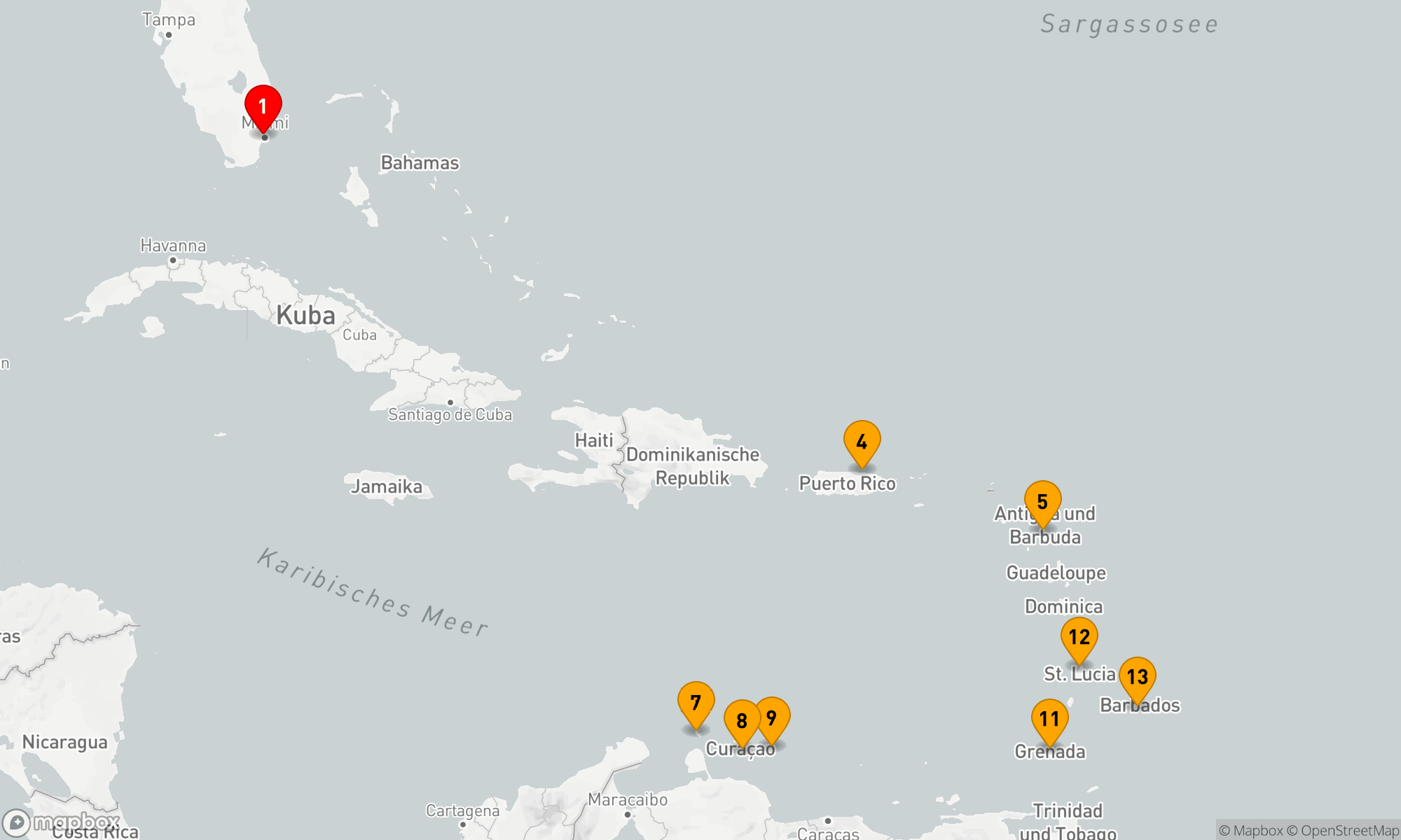Route 12 Nächte - Karibische Eleganz: Inselparadiese entdecken