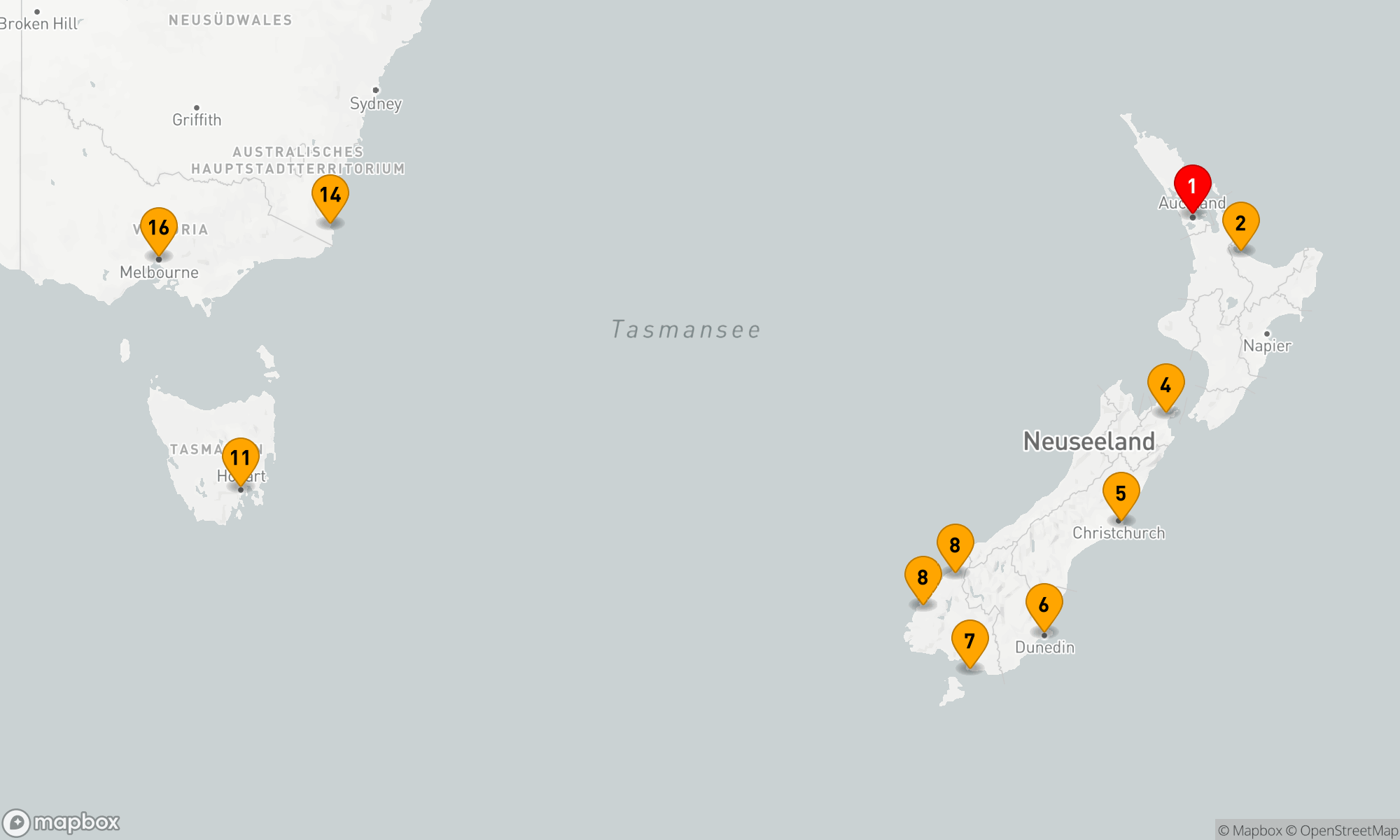 Route 16 Nächte - Vom Kiwi-Land zu den Küsten Victorias: Ein australisch-neuseeländisches Abenteuer