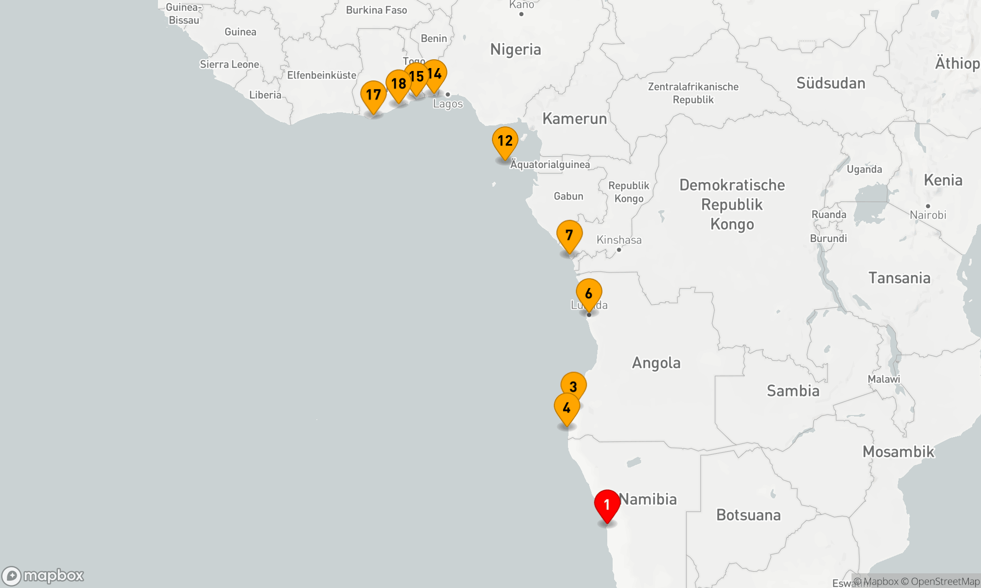 Route 17 Nächte - Afrikanische Küstenzauber Expedition
