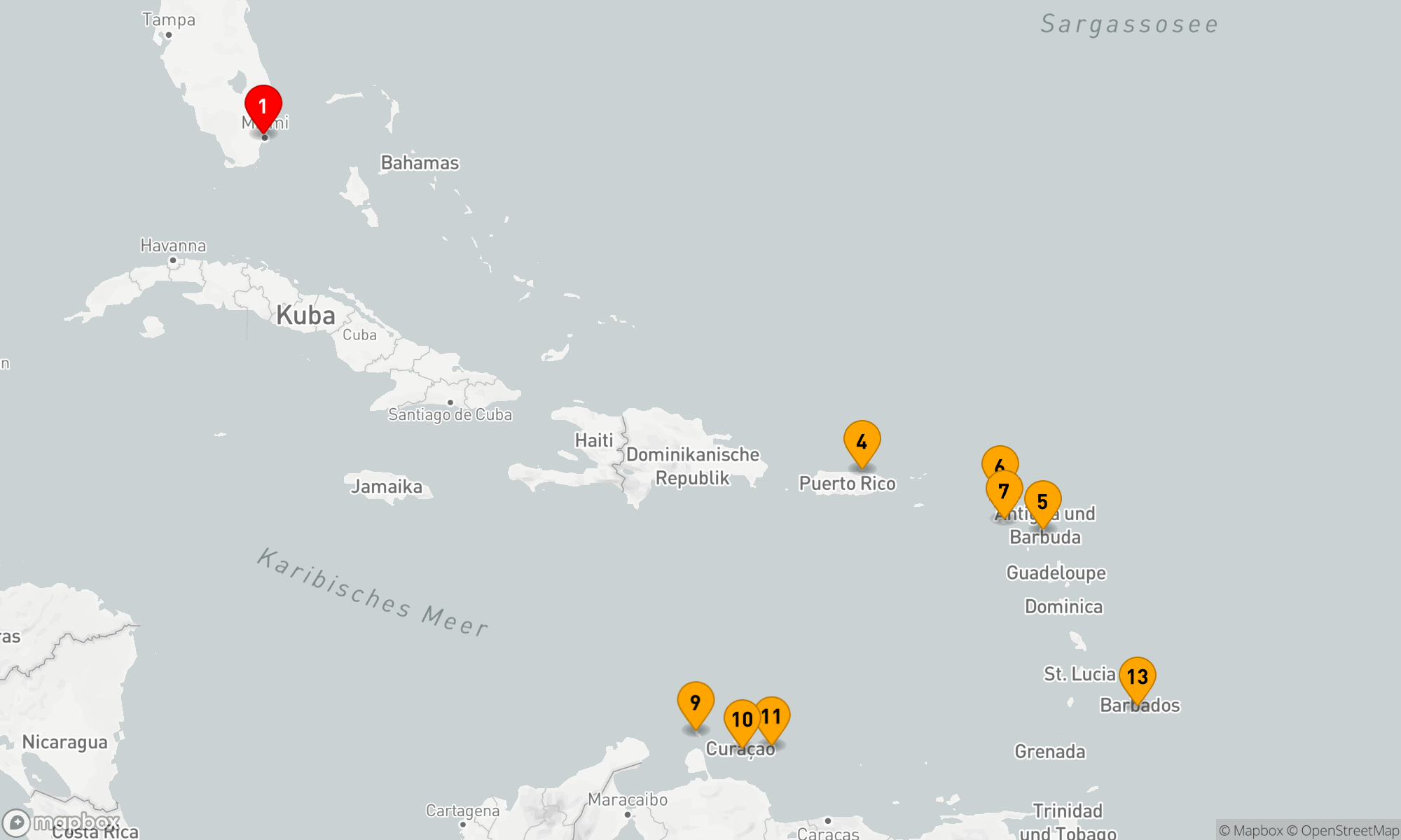 Route 12 Nächte - Karibische Eleganzreise