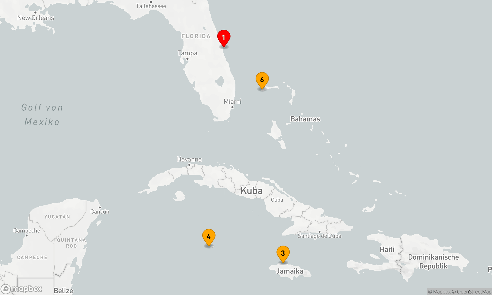 Route 6 Nächte - KREUZFAHRT IN DER WESTLICHEN KARIBIK