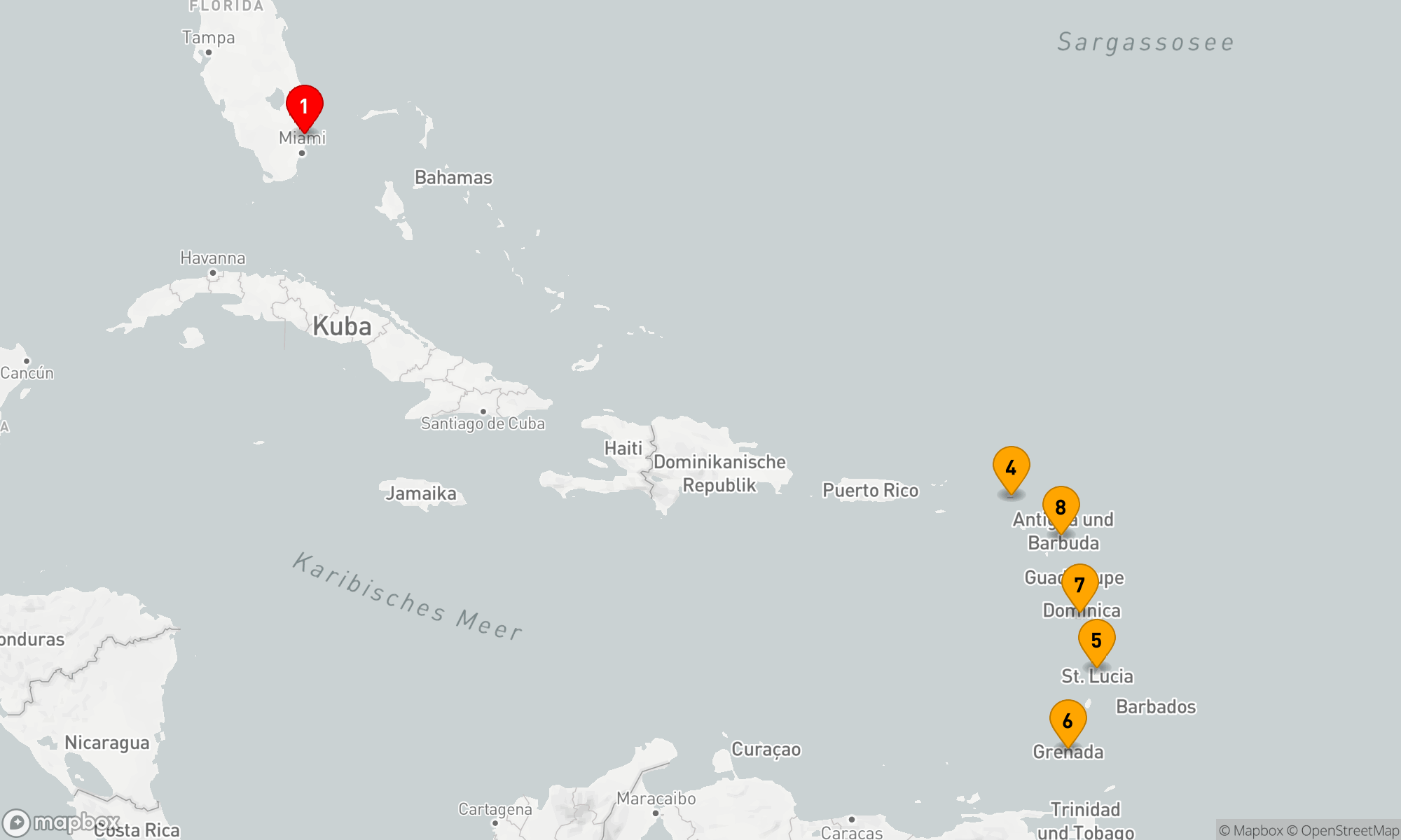 Route 10 Nächte - ULTIMATIVE SÜDLICHE KARIBIK