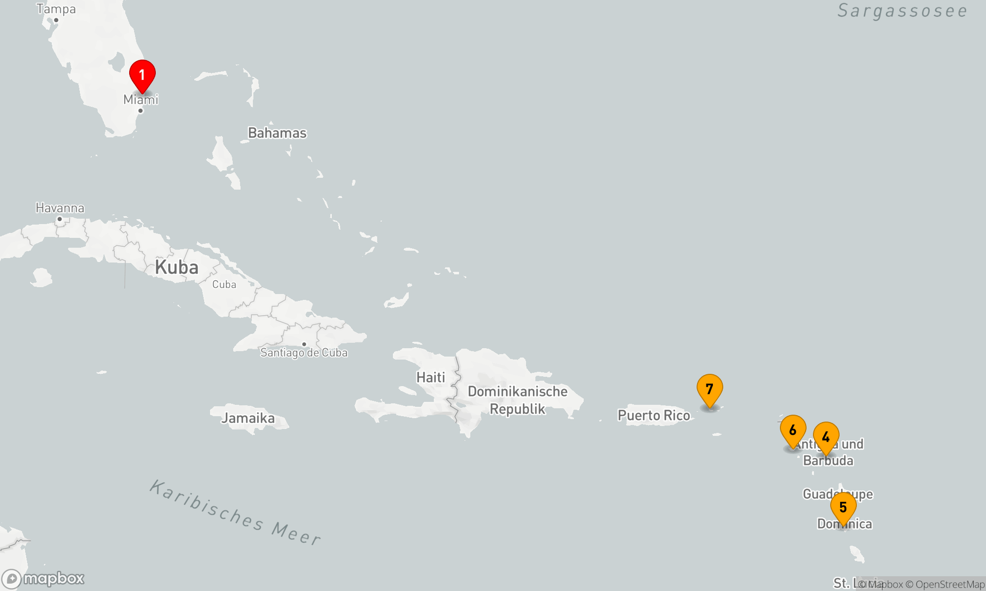 Route 9 Nächte - ANTIGUA,  ST. KITTS & ST. THOMAS