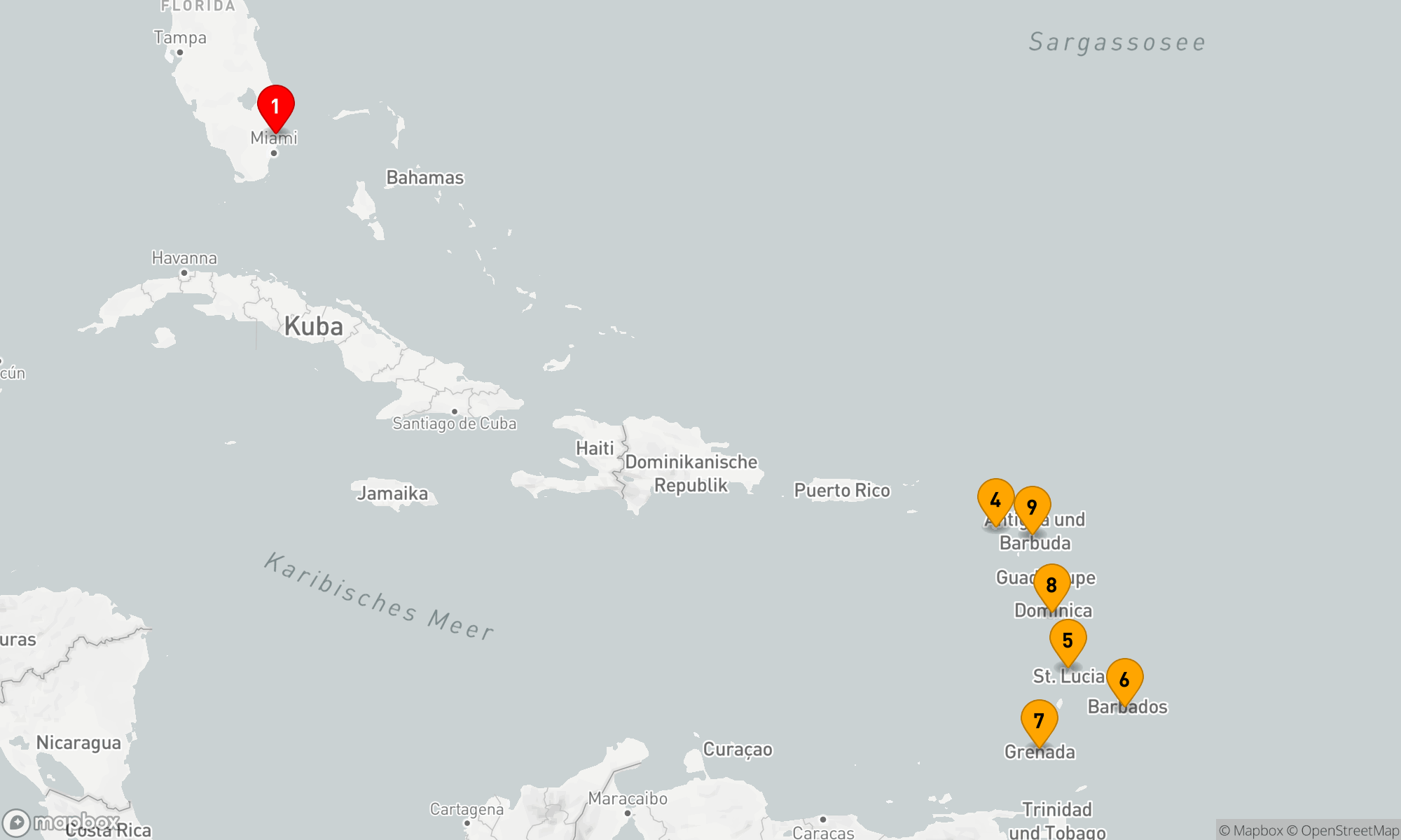 Route 11 Nächte - ULTIMATIVE SÜDLICHE KARIBIK