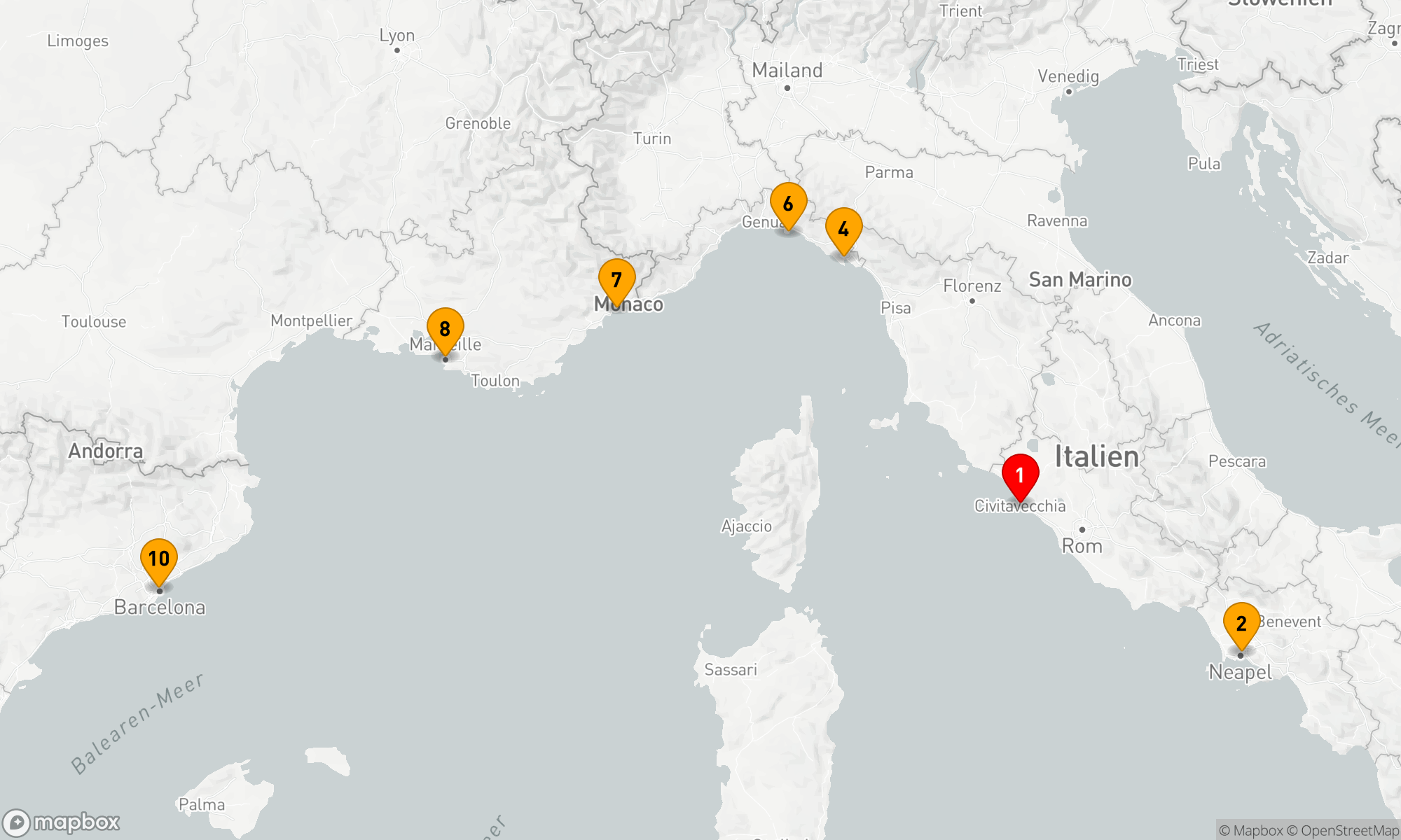 Route 9 Nächte - ITALIENISCHE RIVIERA & FRANKREICH