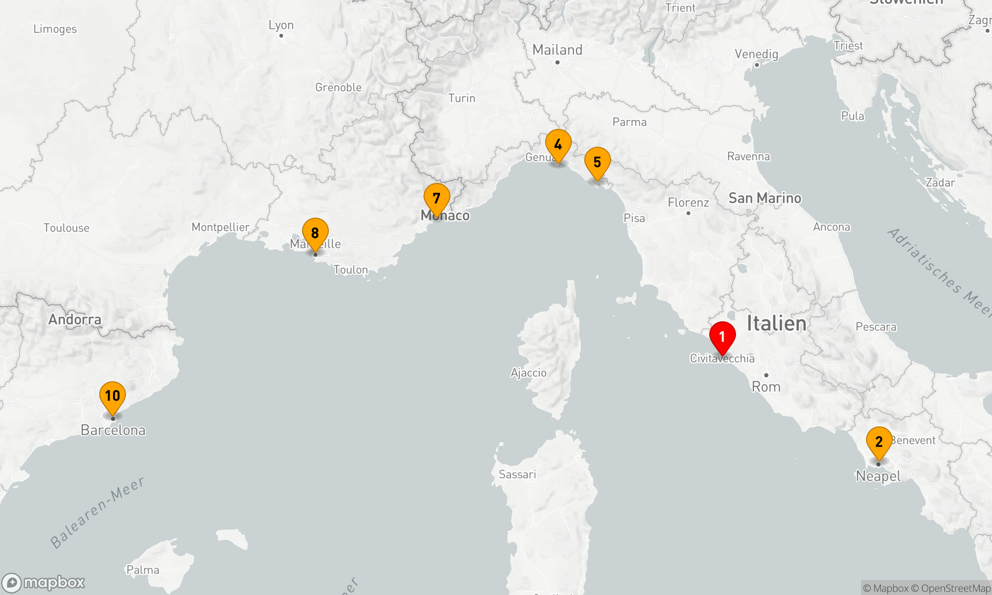 Route 9 Nächte - ITALIENISCHE RIVIERA & FRANKREICH
