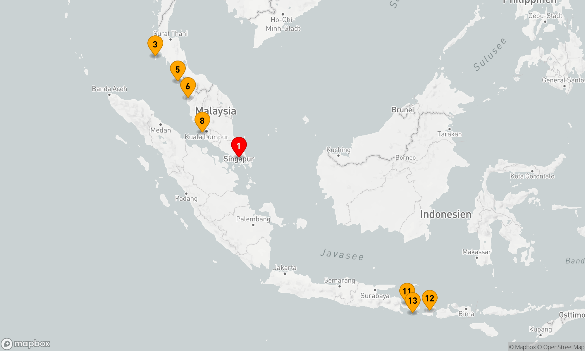 Route 13 Nächte - BALI,  MALAYSIA & THAILAND