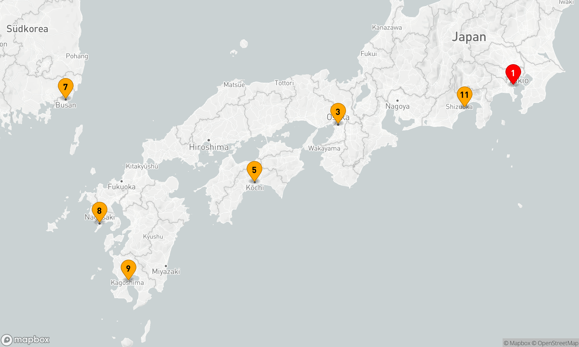 Route 12 Nächte - BEST OF JAPAN KREUZFAHRT