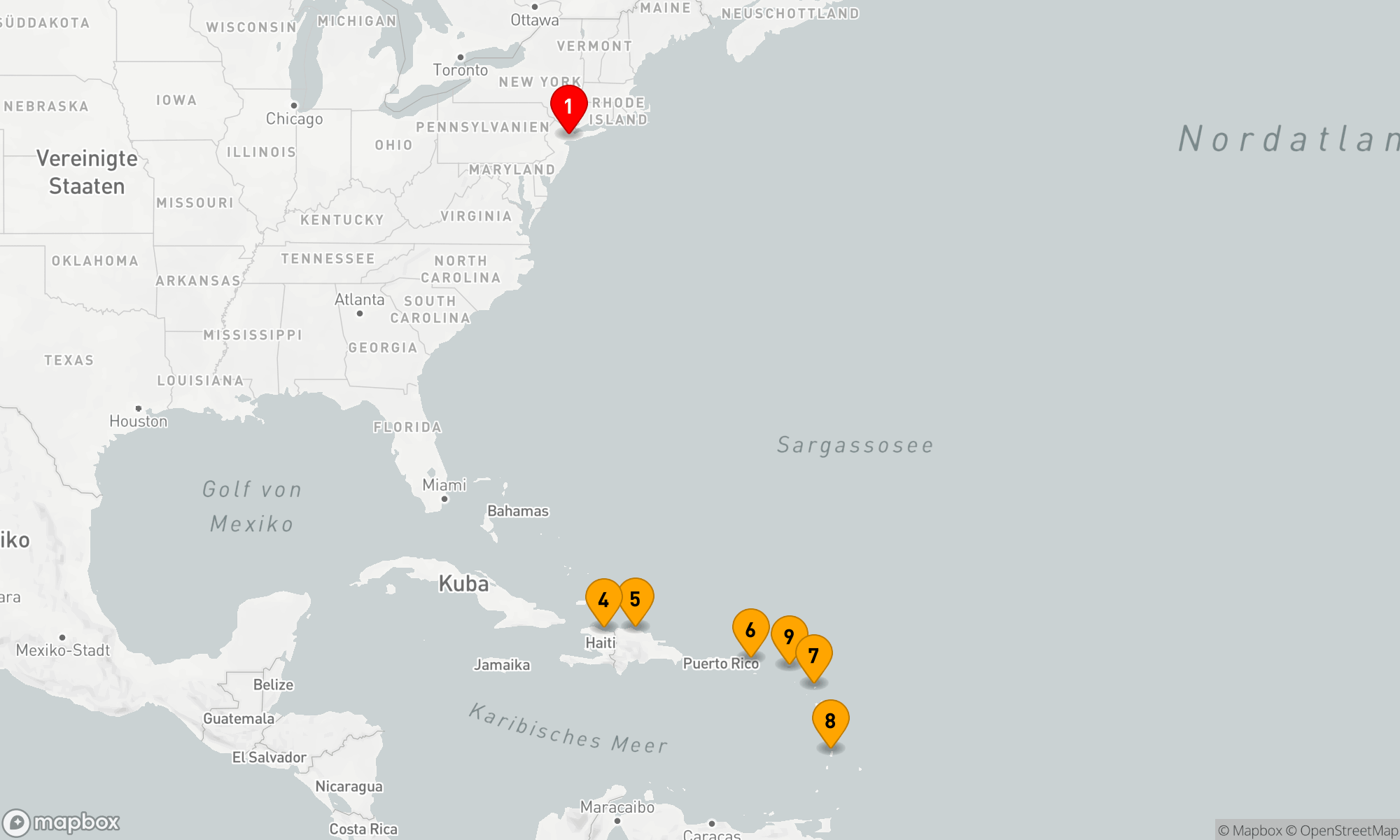 Route 12 Nächte - KREUZFAHRT IN DER SÜDLICHEN KARIBIK