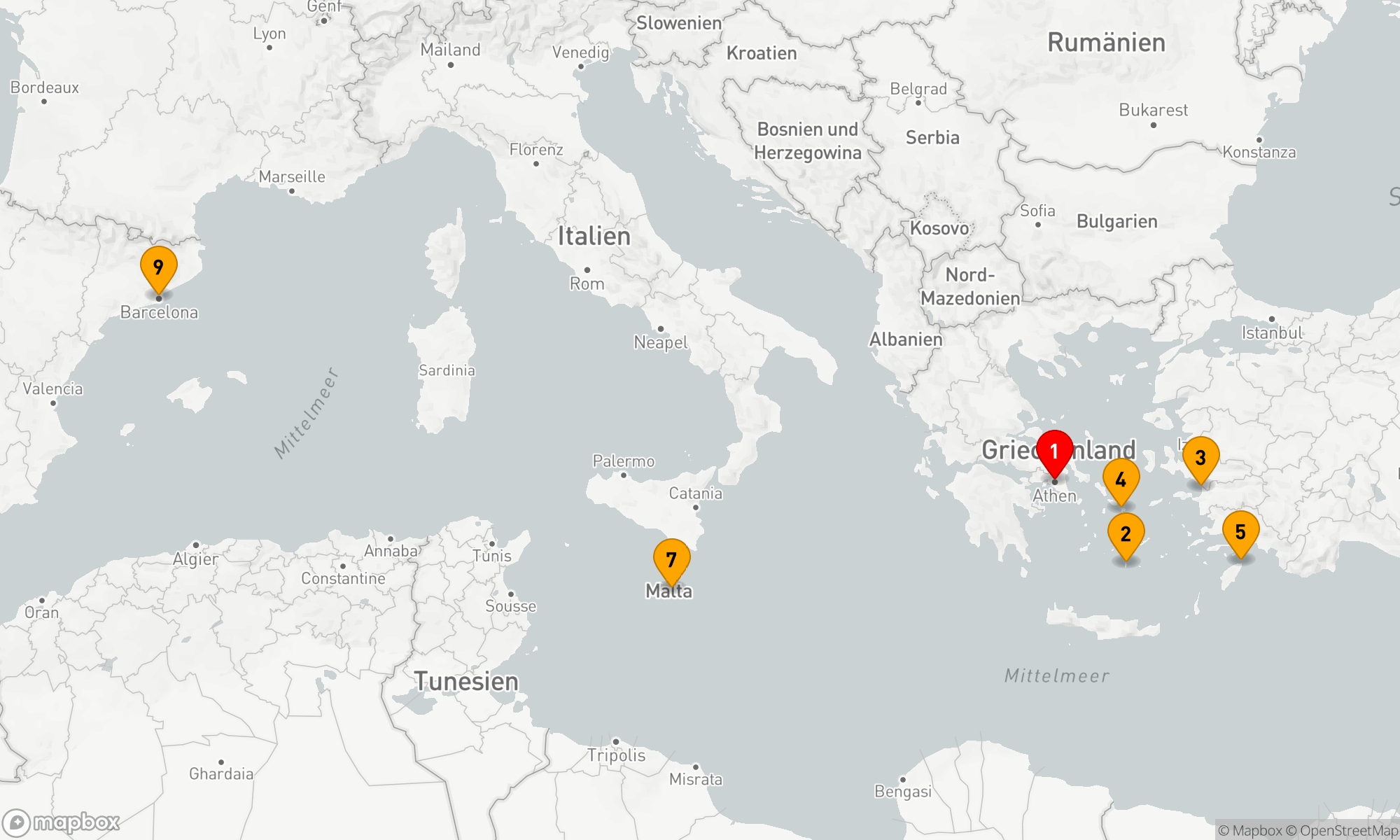 Route 8 Nächte - GRIECHENLAND,  MALTA & TÜRKEI KREUZFAHRT