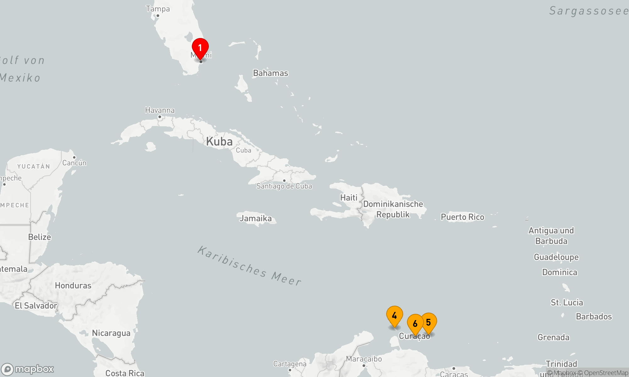 Route 8 Nächte - ARUBA,  BONAIRE & CURACAO KREUZFAHRT