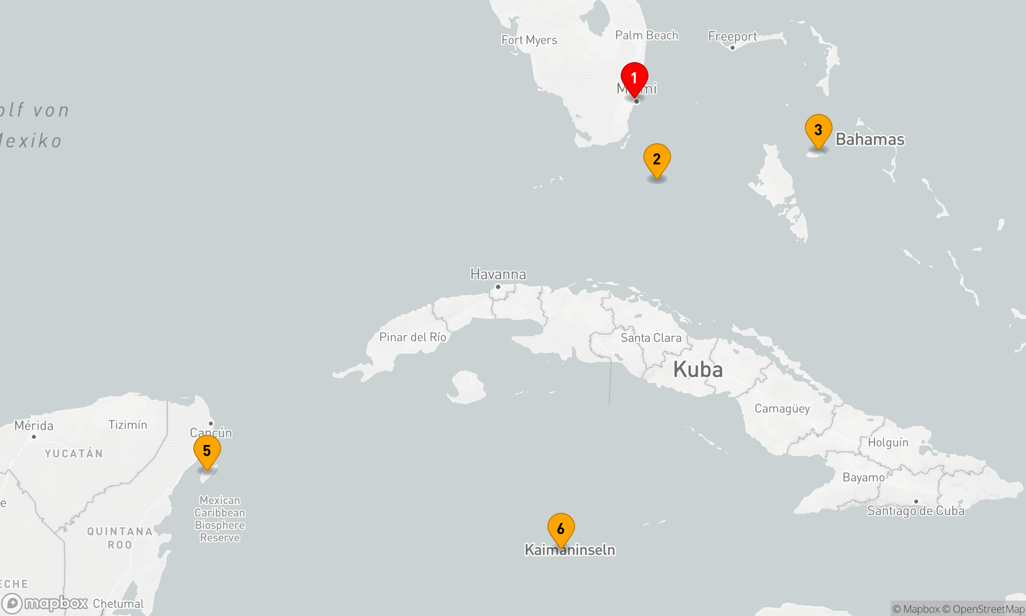 Route 7 Nächte - BAHAMAS,  MEXIKO & CAYMAN KREUZFAHRT