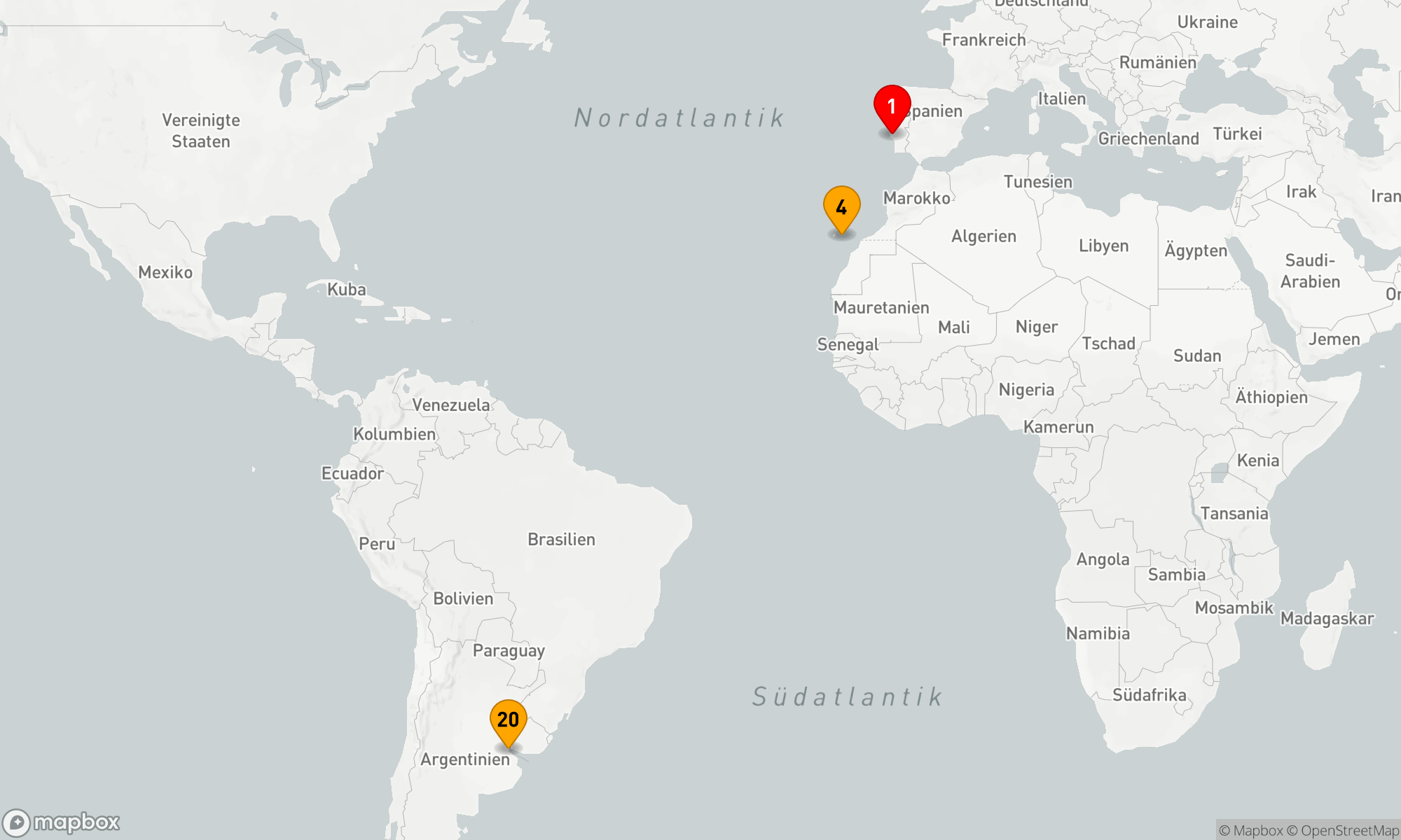 Route 19 Nächte - Ozean-Kreuzfahrt: Lisbonne - Buenos Aires