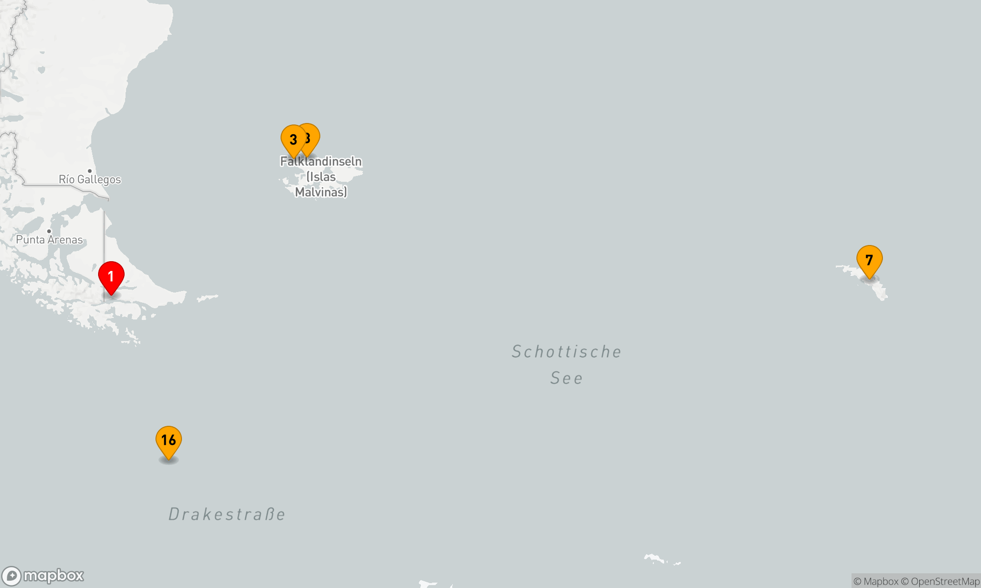 Route 17 Nächte - Antarktis,  Falklandinseln & Südgeorgien