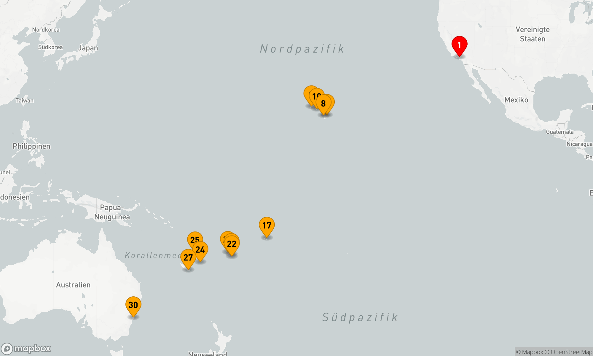 Route 28 Nächte - Hawaii & Südpazifik Überquerung