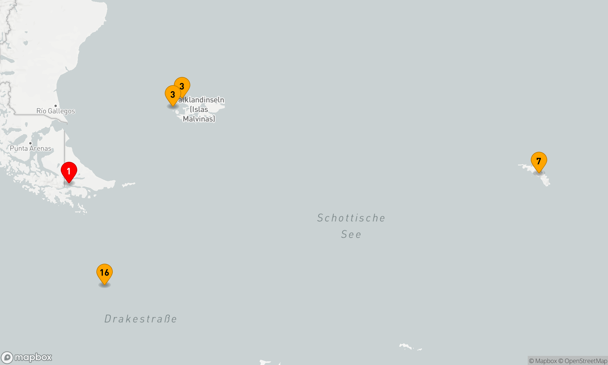 Route 17 Nächte - Antarktis,  Falklandinseln & Südgeorgien