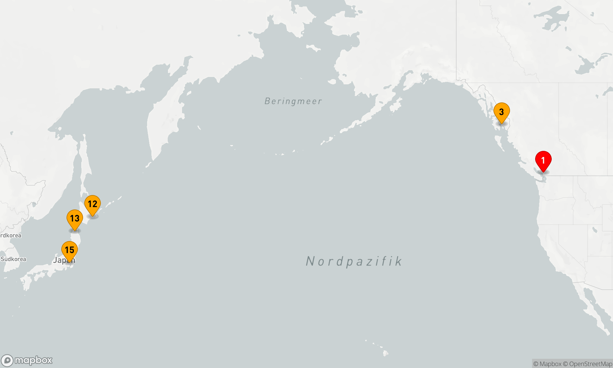 Route 14 Nächte - NORDPAZIFIKÜBERQUERUNG