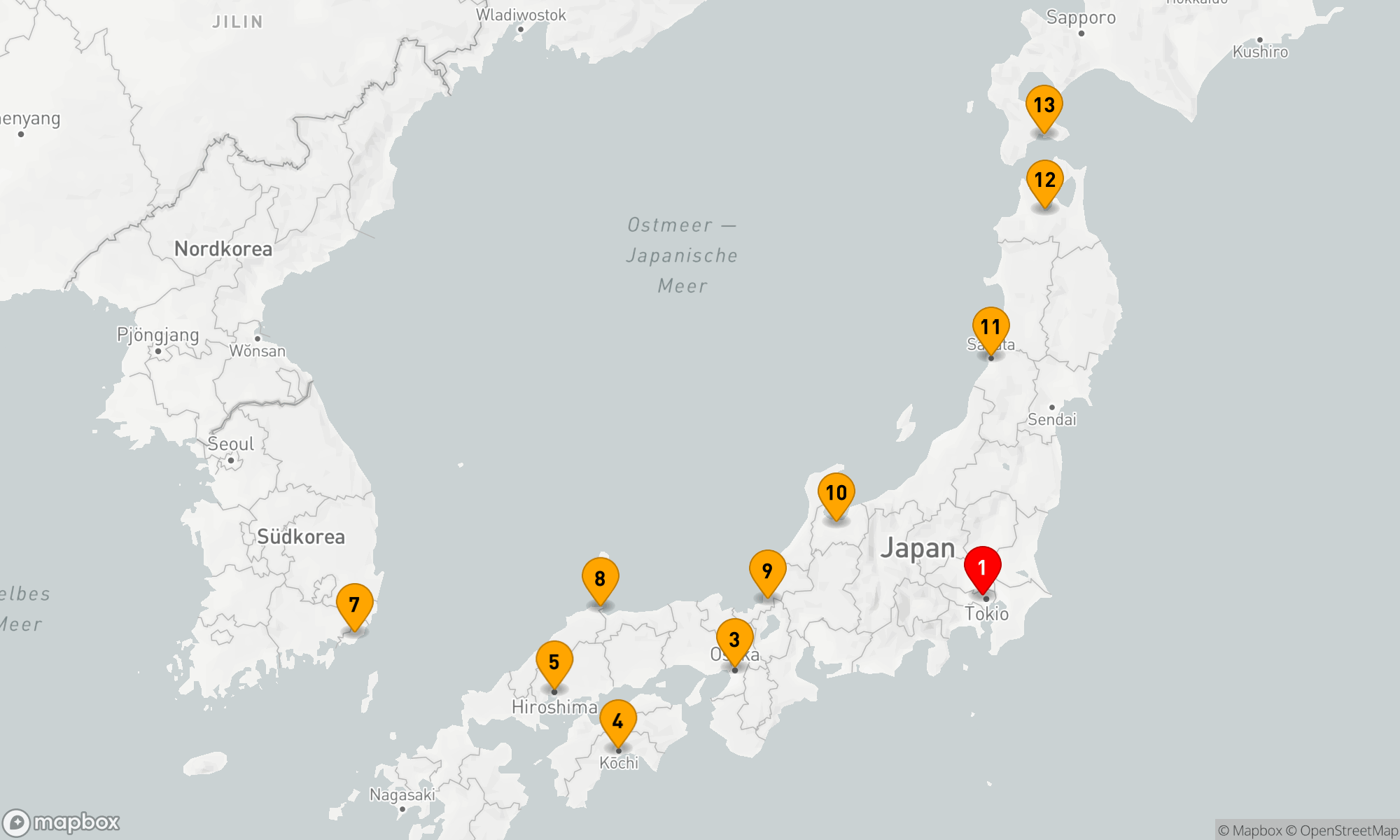 Route 14 Nächte - JAPAN UMRUNDUNG