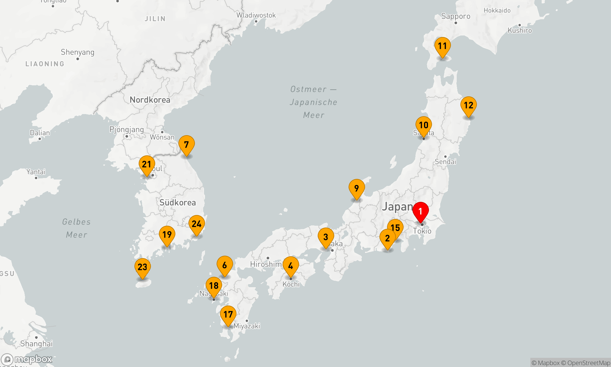 Route 28 Nächte - KREIS JAPAN & SÜDKOREA ENTDECKUNG