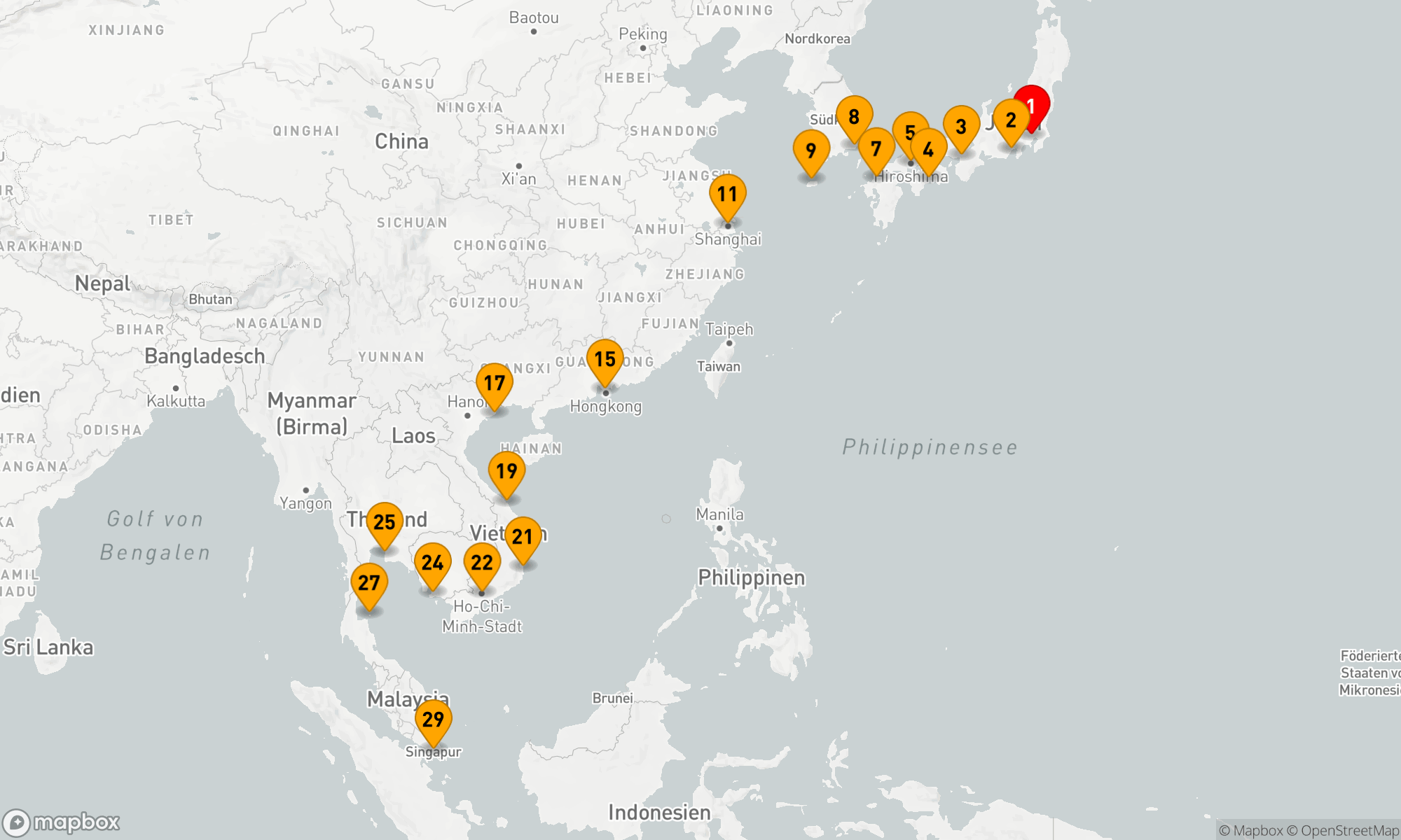 Route 28 Nächte - JAPAN,  SÜDKOREA & FERNOST ENTDECKEN